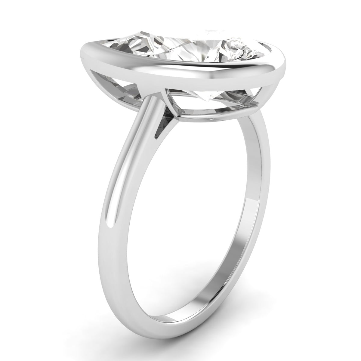 Pear Bezel Solitaire Ring, 3 ct