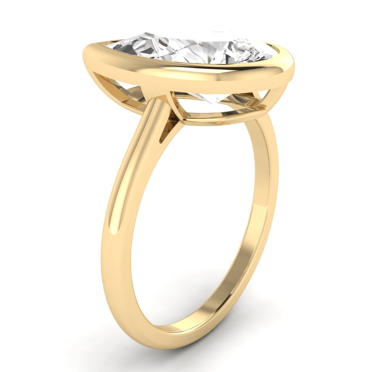 Pear Bezel Solitaire Ring, 3 ct