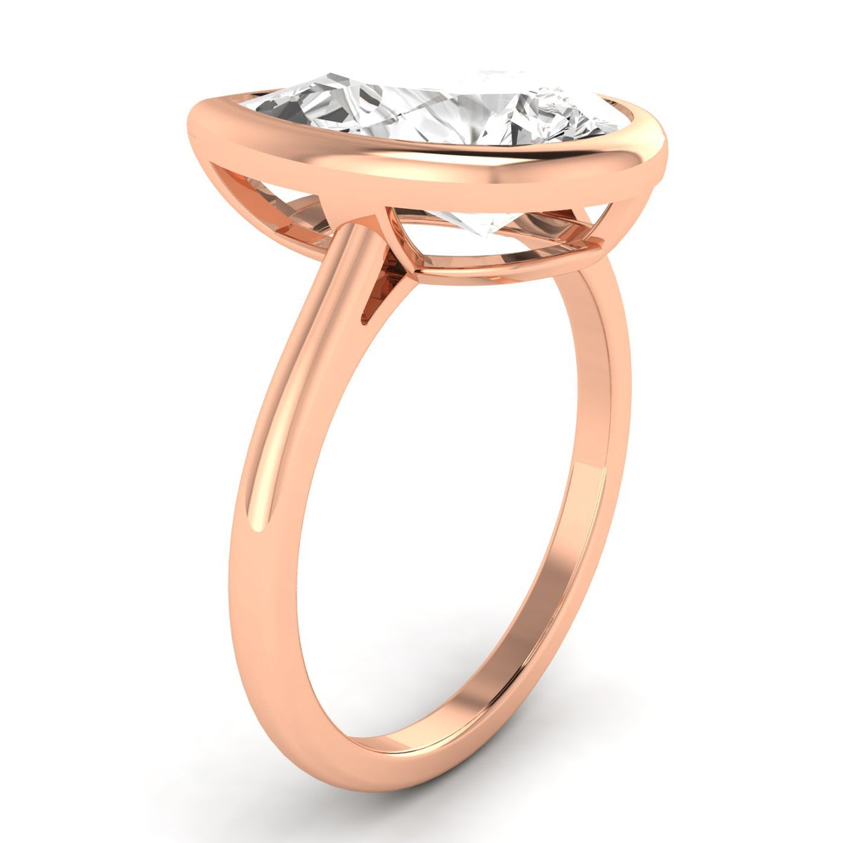 Pear Bezel Solitaire Ring, 3 ct