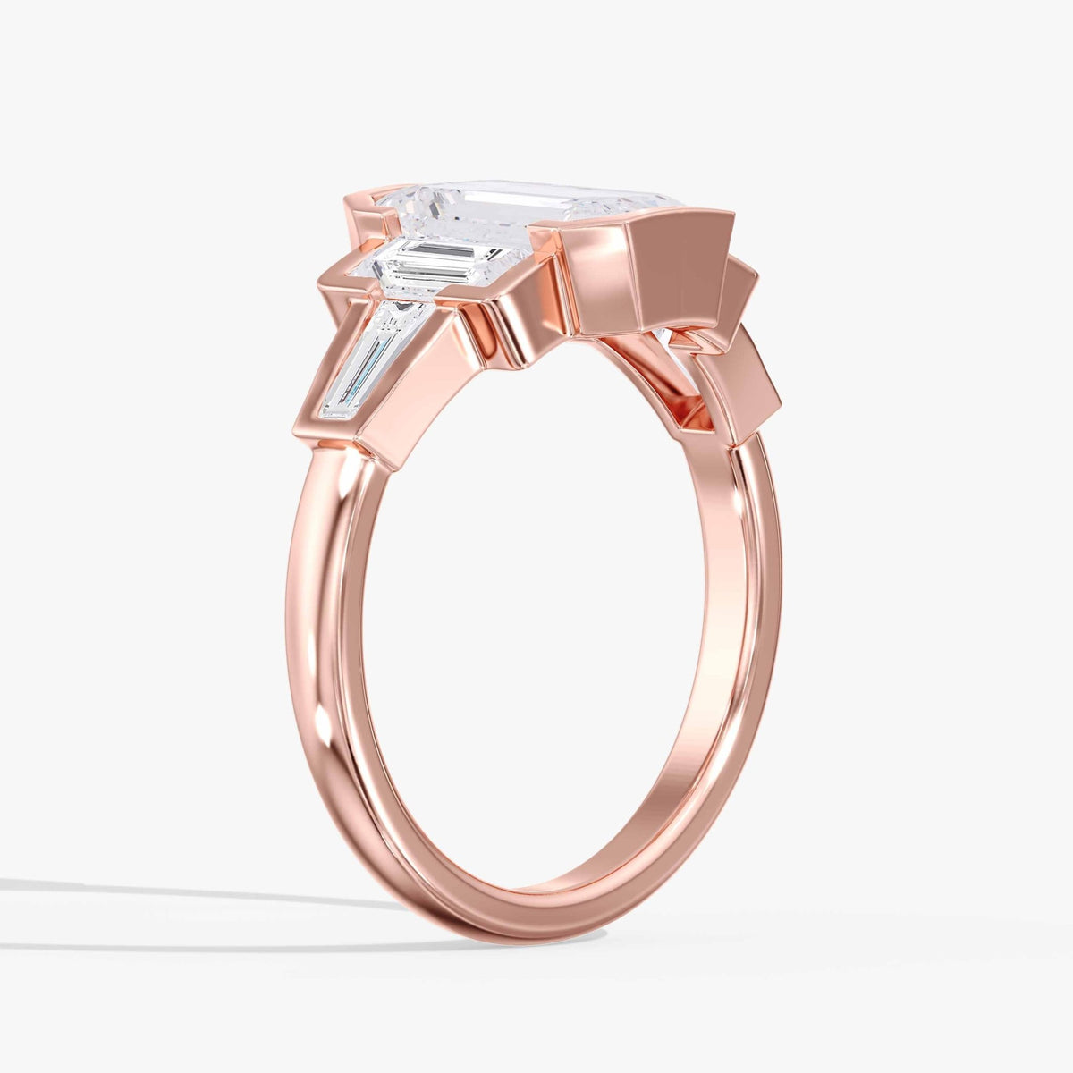 Emerald Cut Bezel Ring, 3.5 ctw