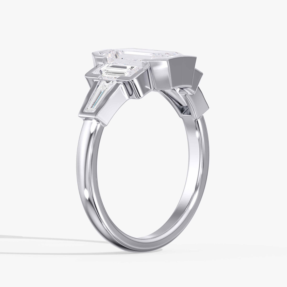 Emerald Cut Bezel Ring, 3.5 ctw