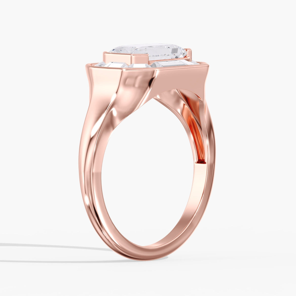 Emerald Cut Bezel Ring, 2.9 ctw