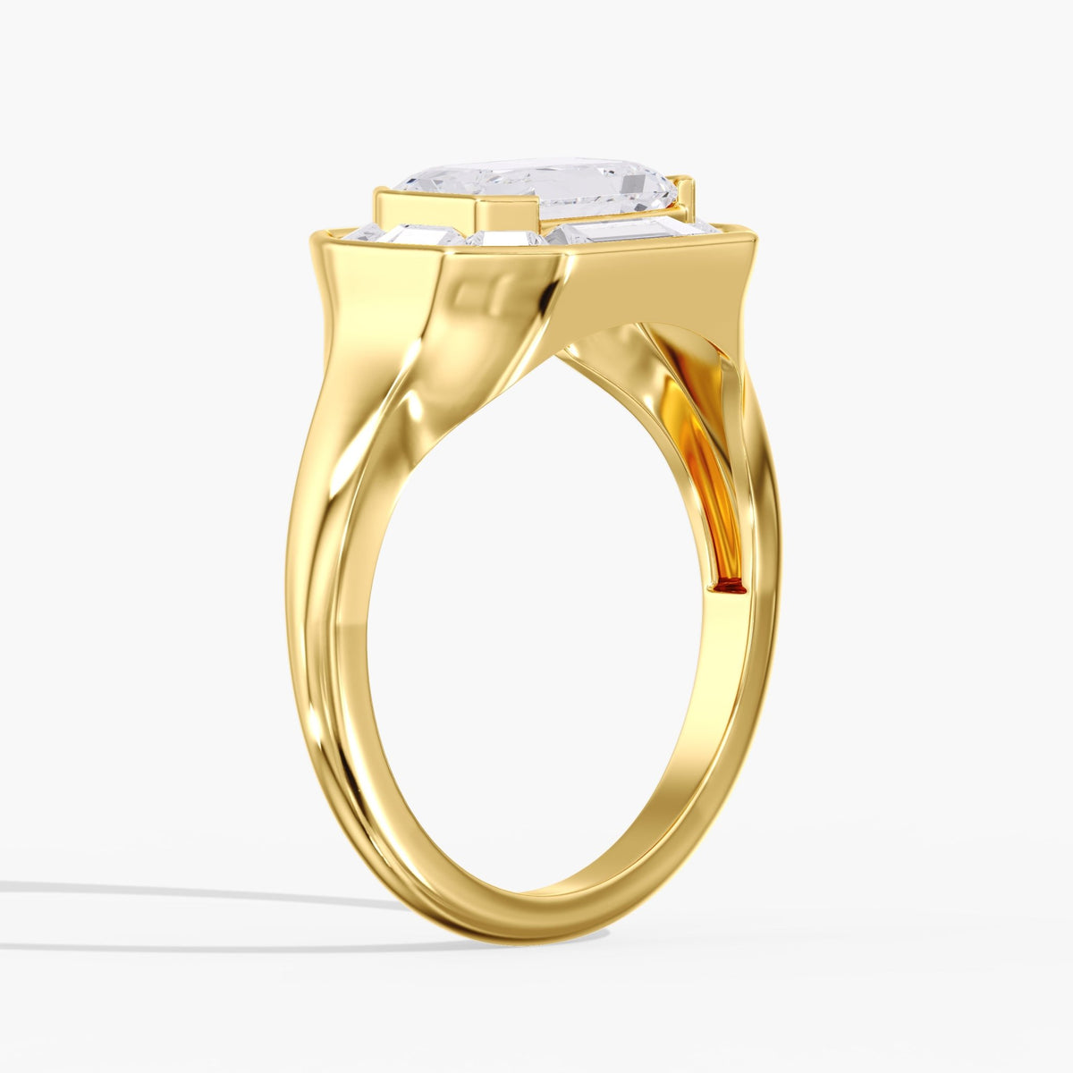 Emerald Cut Bezel Ring, 2.9 ctw