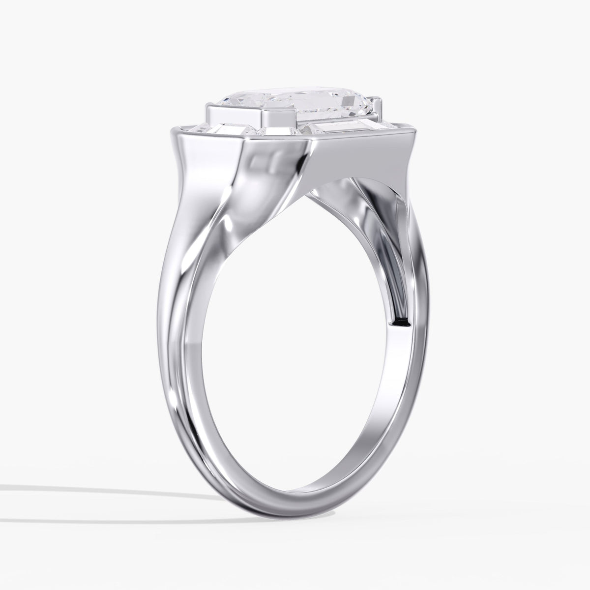 Emerald Cut Bezel Ring, 2.9 ctw