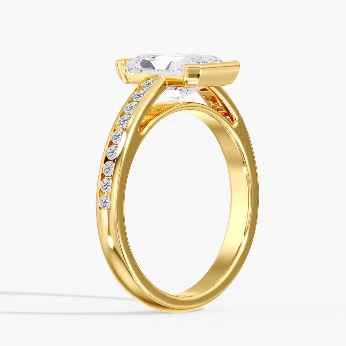 Radiant Half Bezel Ring, 2 ct