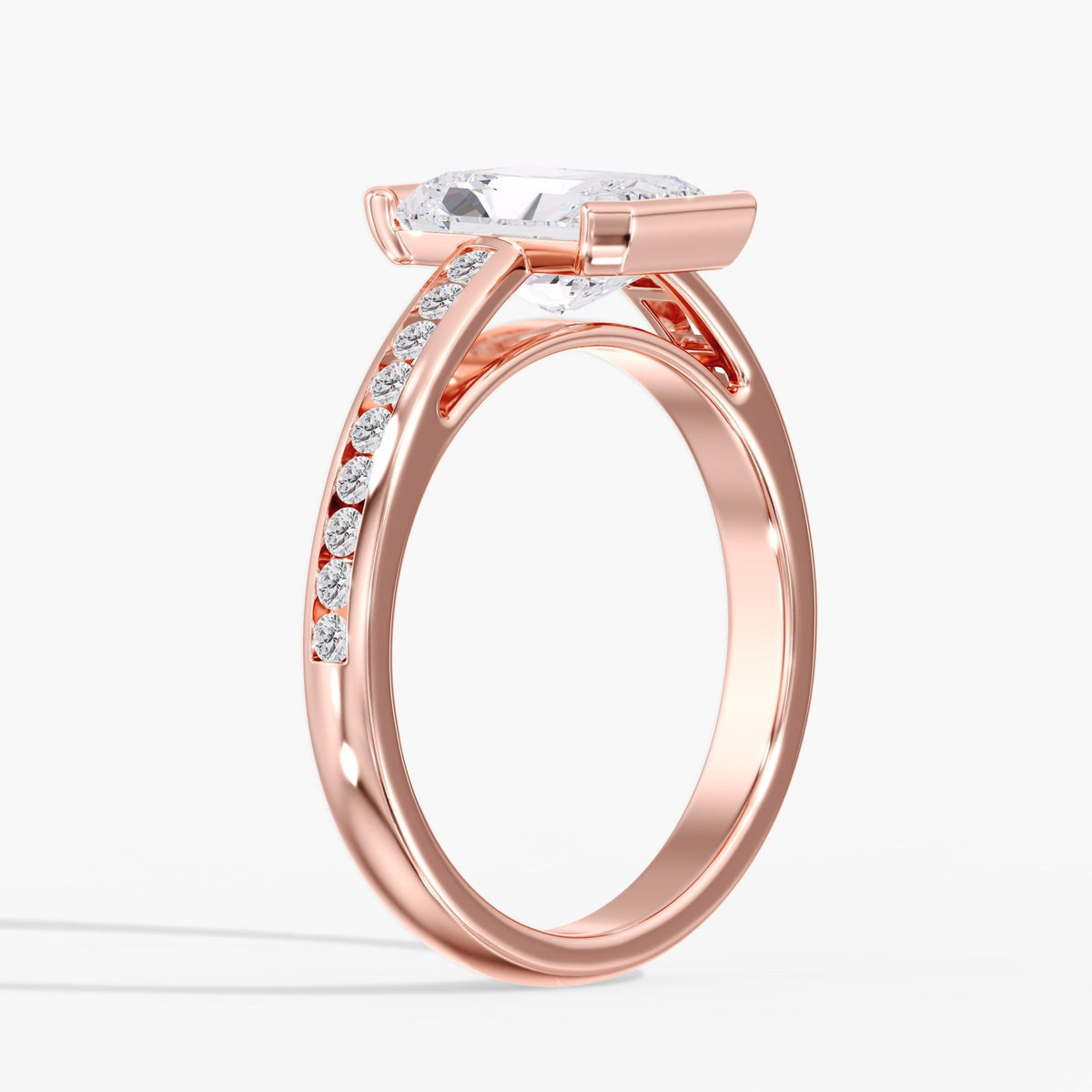 Radiant Half Bezel Ring, 2 ct