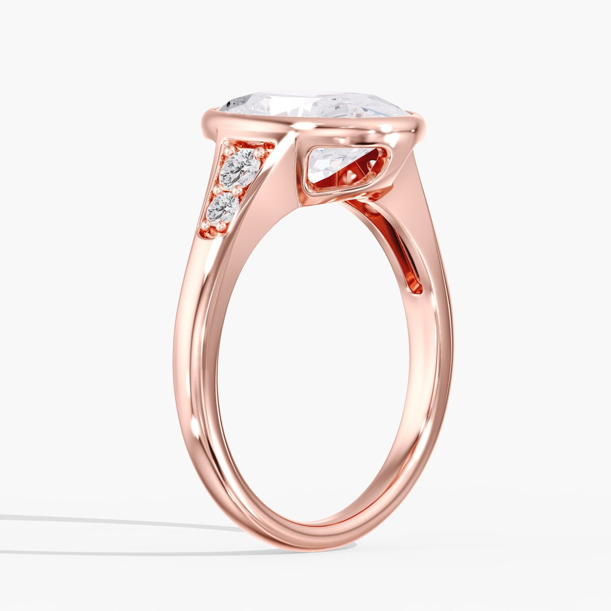 Oval Bezel Solitaire Ring, 3 ct