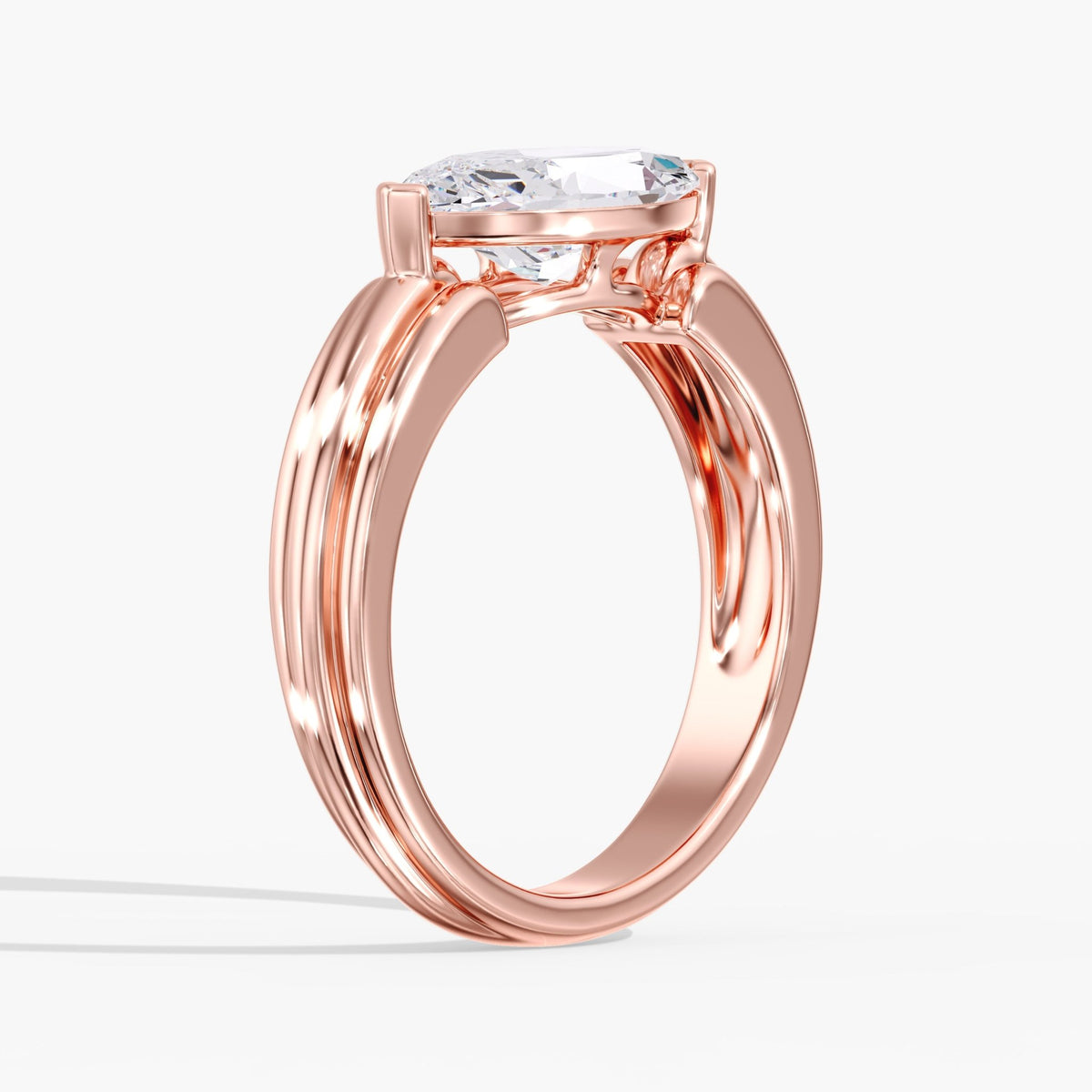East West Marquise Solitaire Ring, 2 ct