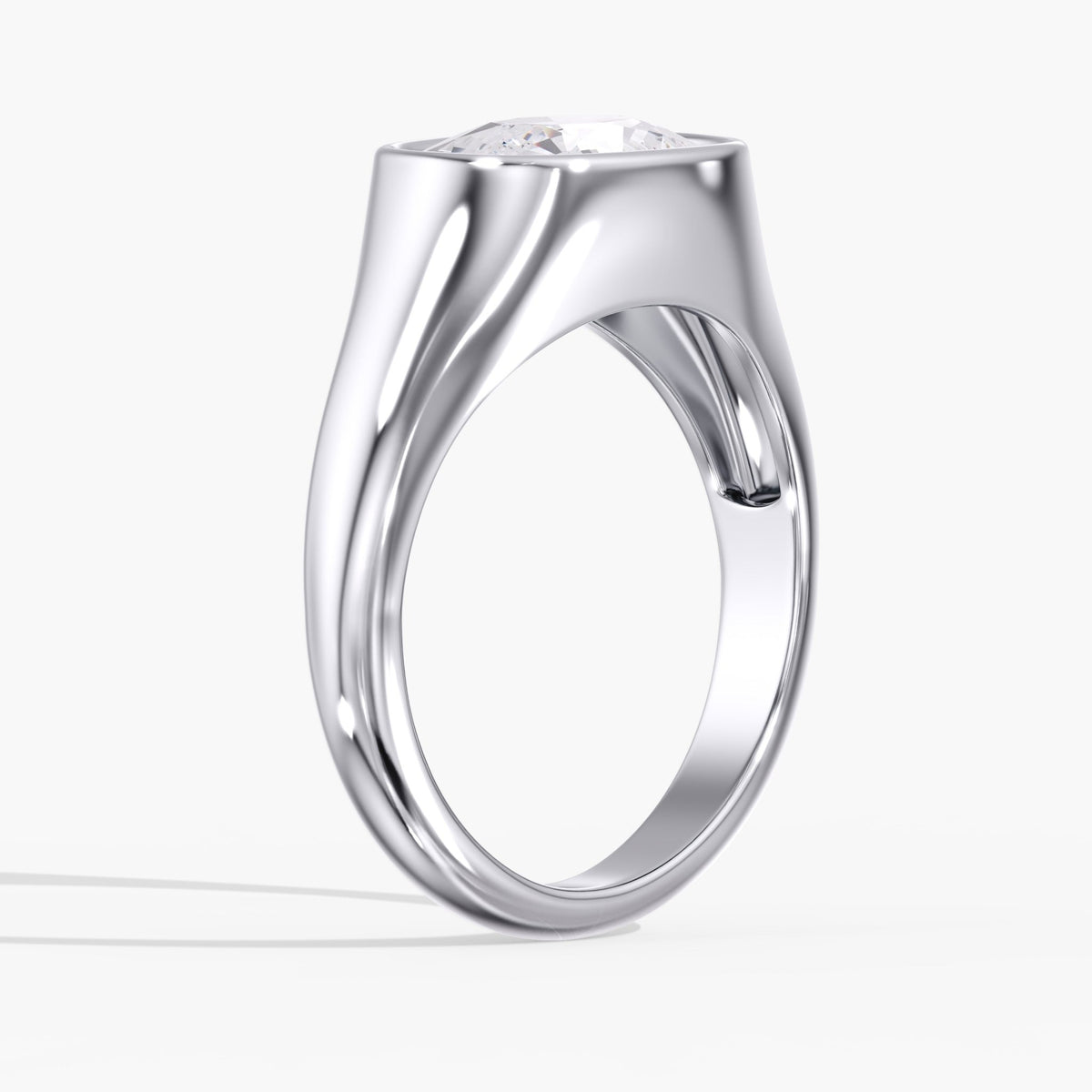 Elongated Cushion Bezel Ring, 3 ct