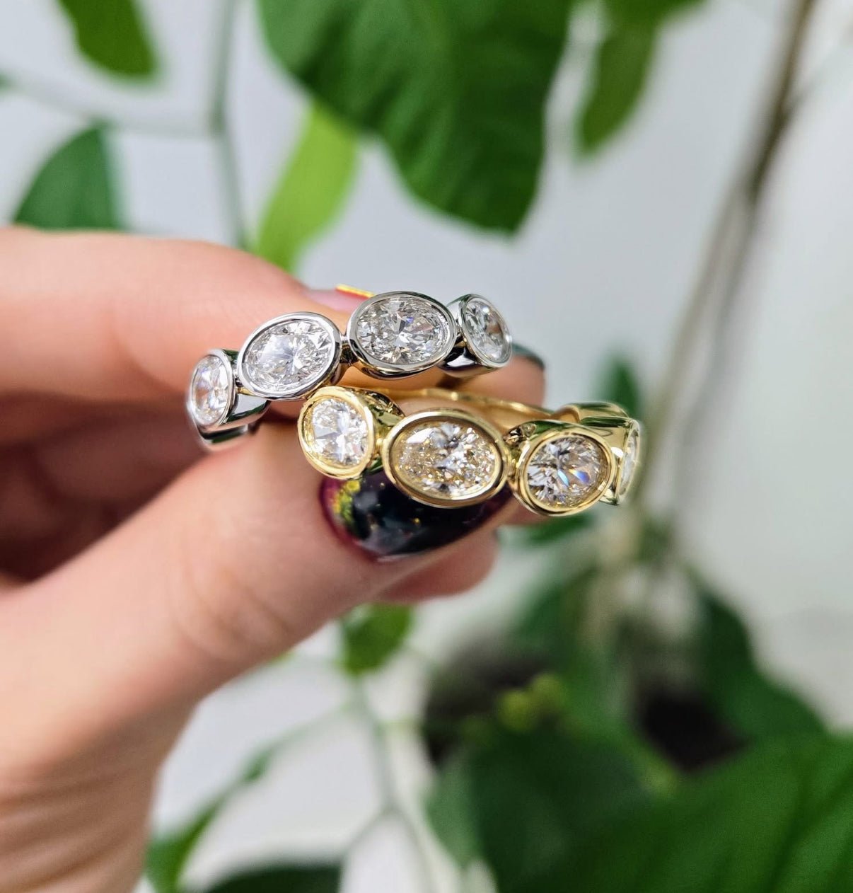 Mega Oval Bezel Band (Lab Grown) - Lanore Fine Jewelry