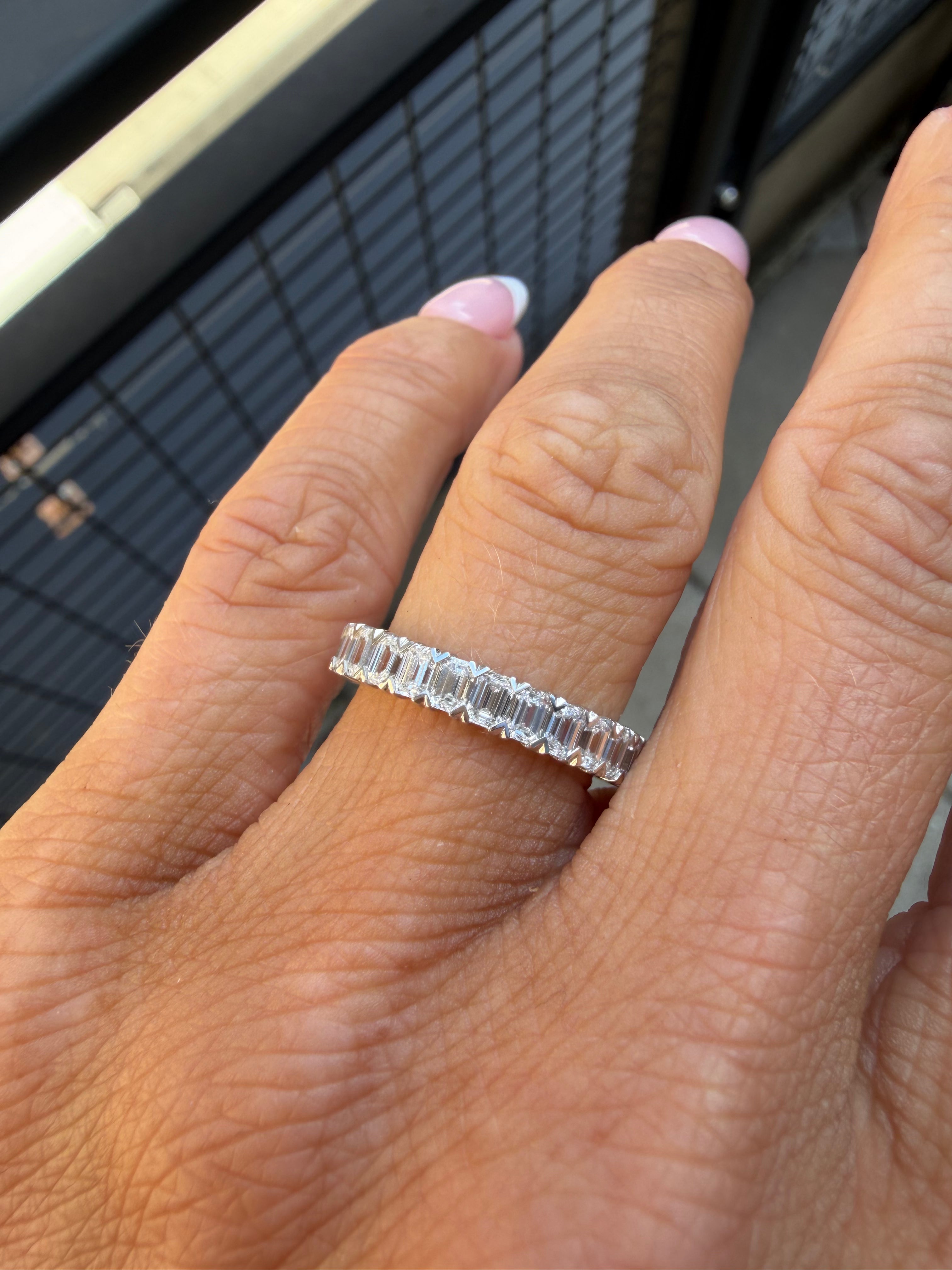 3/4 Emerald Cut Diamond Band