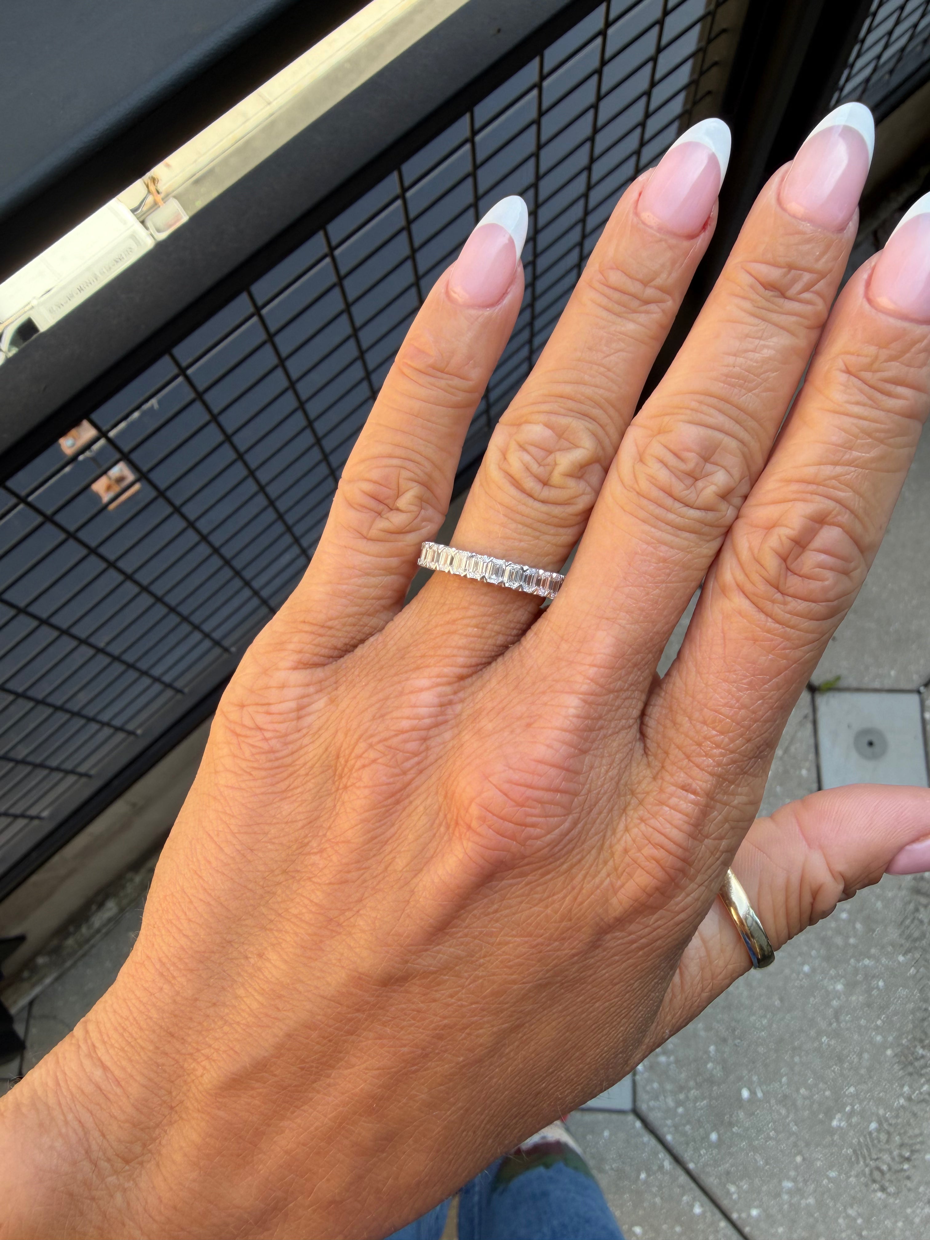 3/4 Emerald Cut Diamond Band