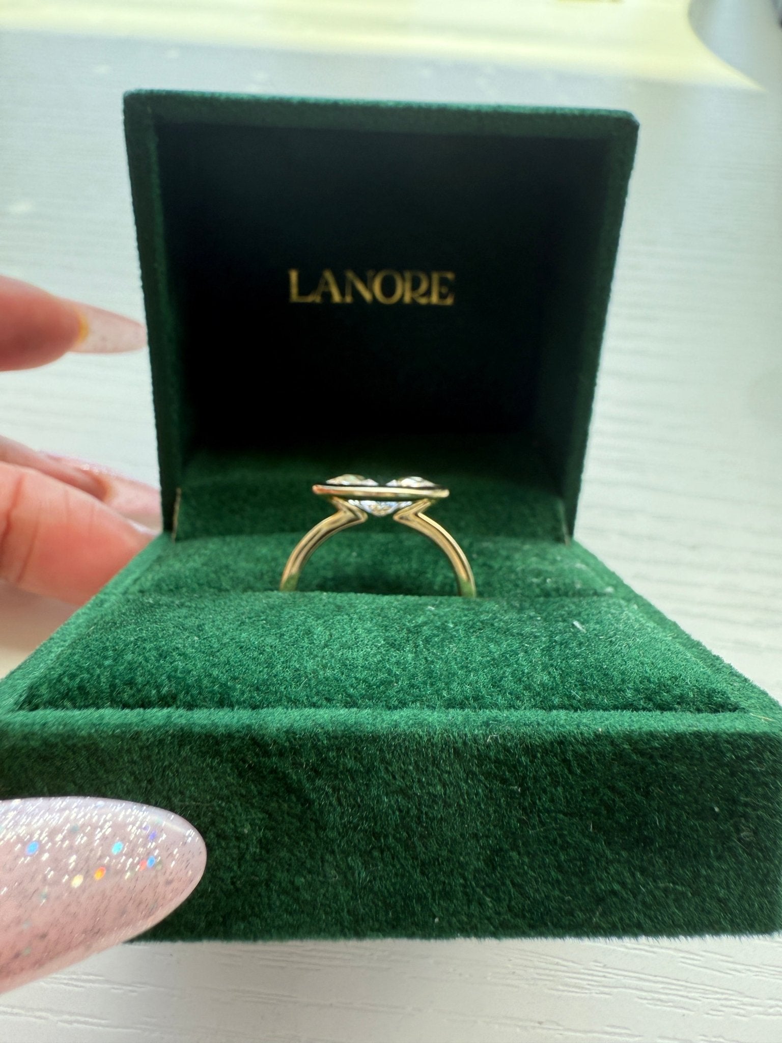East/West Marquise Paris Engagement Ring - Lanore Fine Jewelry