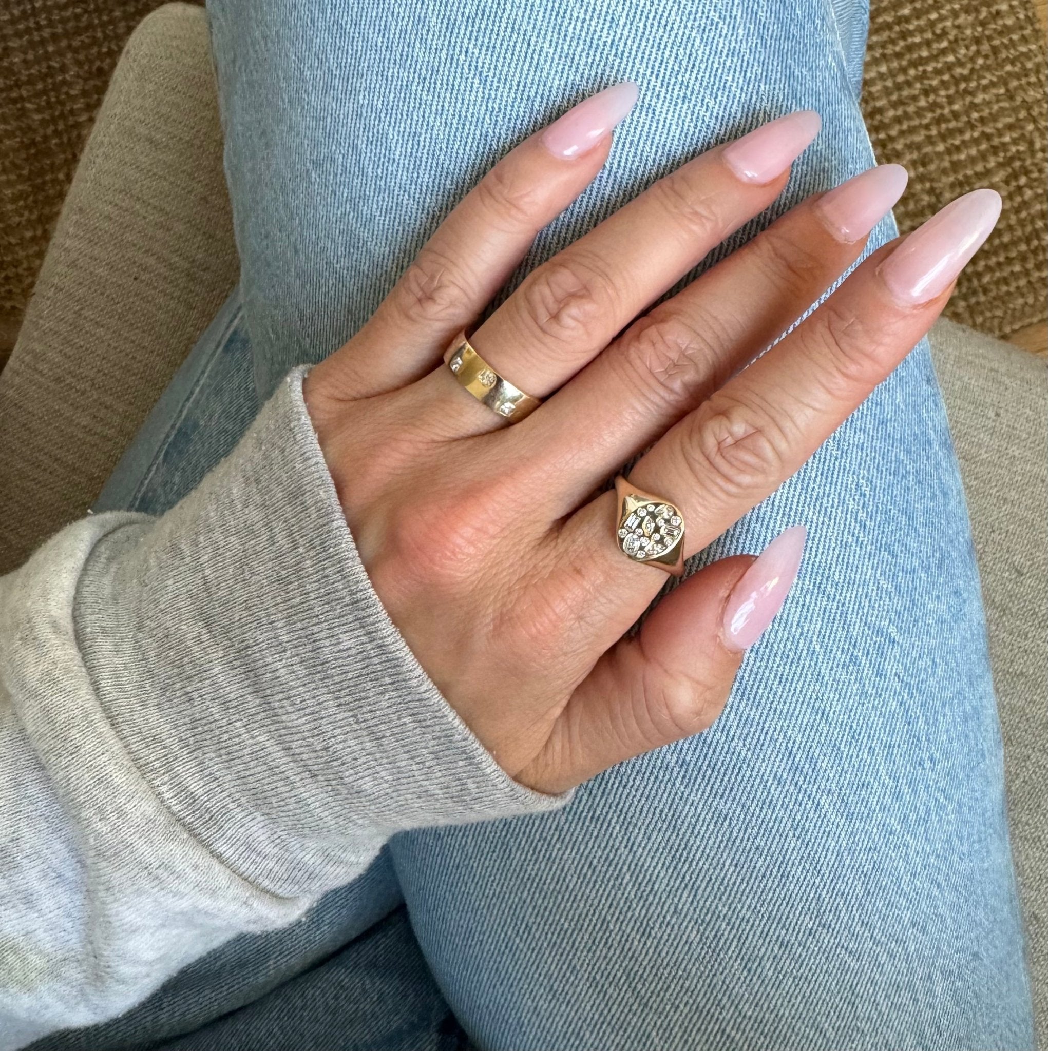 The LFJ Mixed Signet Ring (Mined Natual Diamond) - Lanore Fine Jewelry