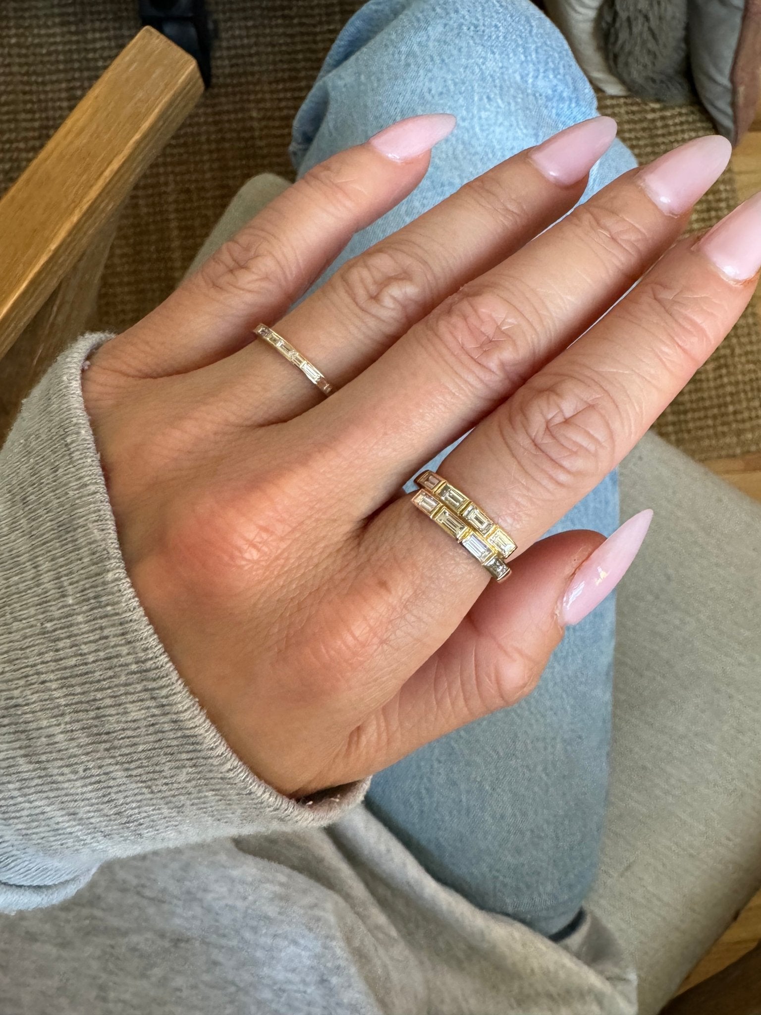 Baguette Double Band (Mined Natural Diamonds) - Lanore Fine Jewelry