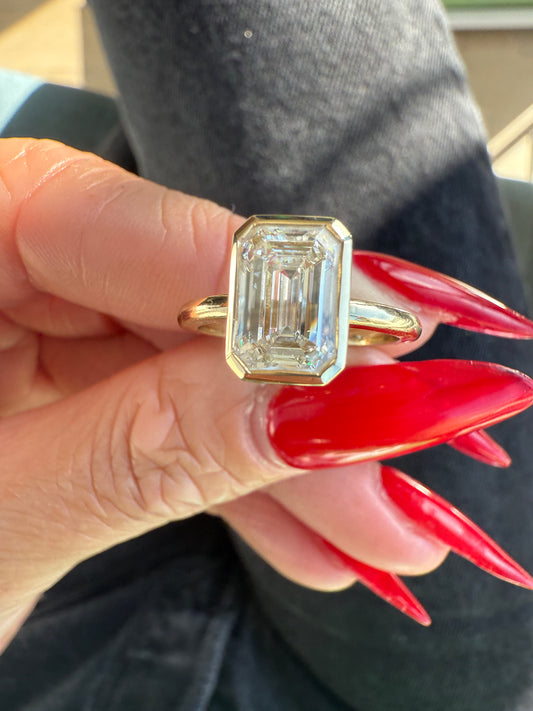 Emerald Cut Paris Engagement Ring