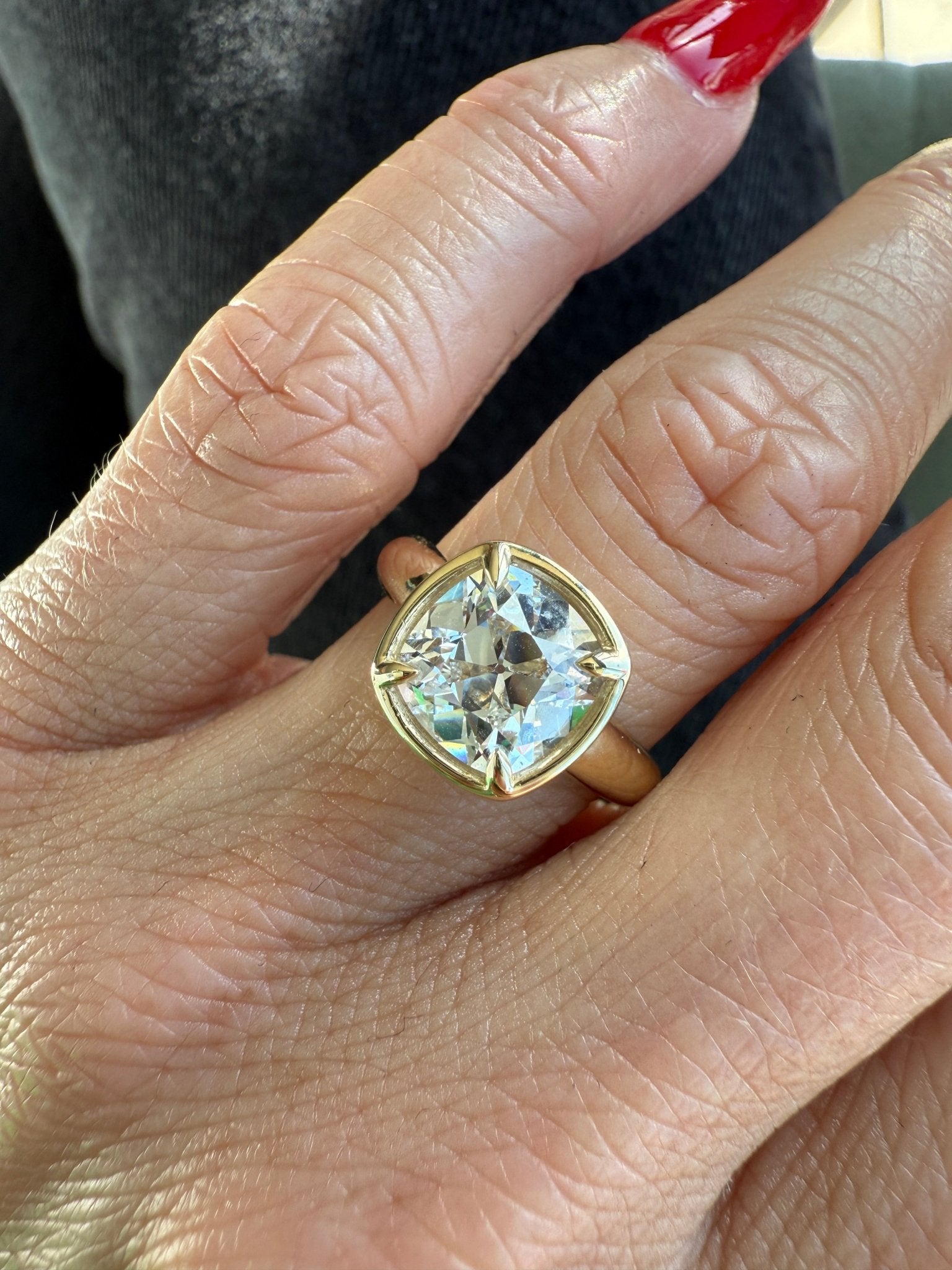 Old Mine Cut Barcelona Engagement Ring - Lanore Fine Jewelry