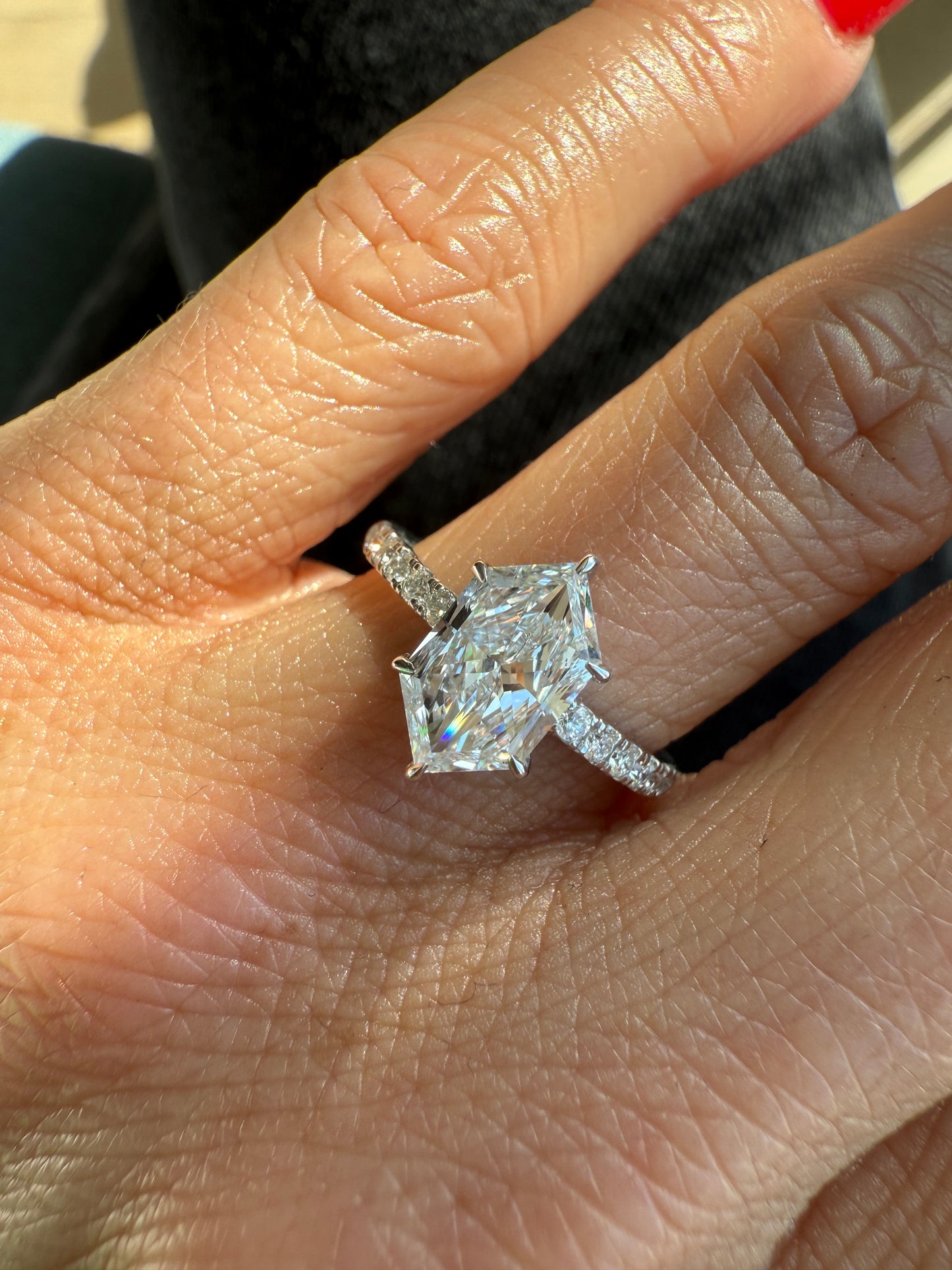Hexagonal Diamond Dubai Engagement Ring