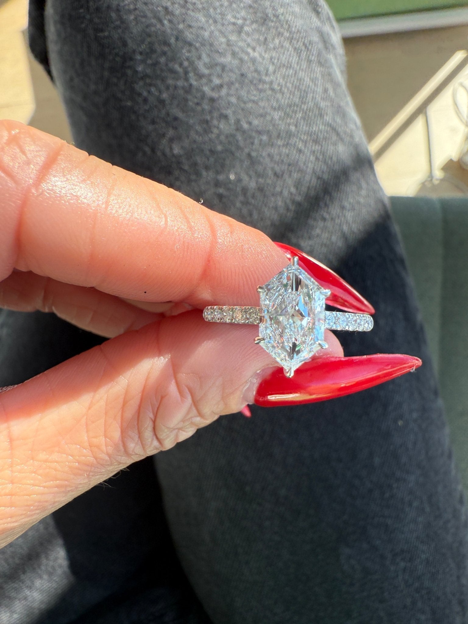 Hexagonal Diamond Dubai Engagement Ring - Lanore Fine Jewelry