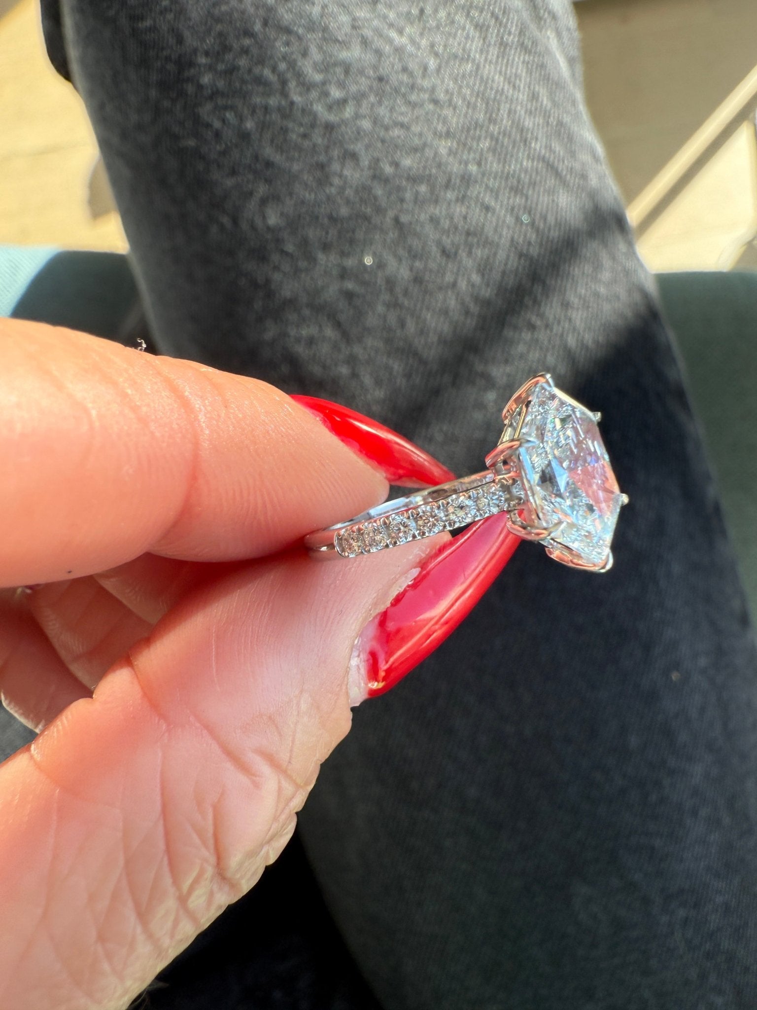 Hexagonal Diamond Dubai Engagement Ring - Lanore Fine Jewelry