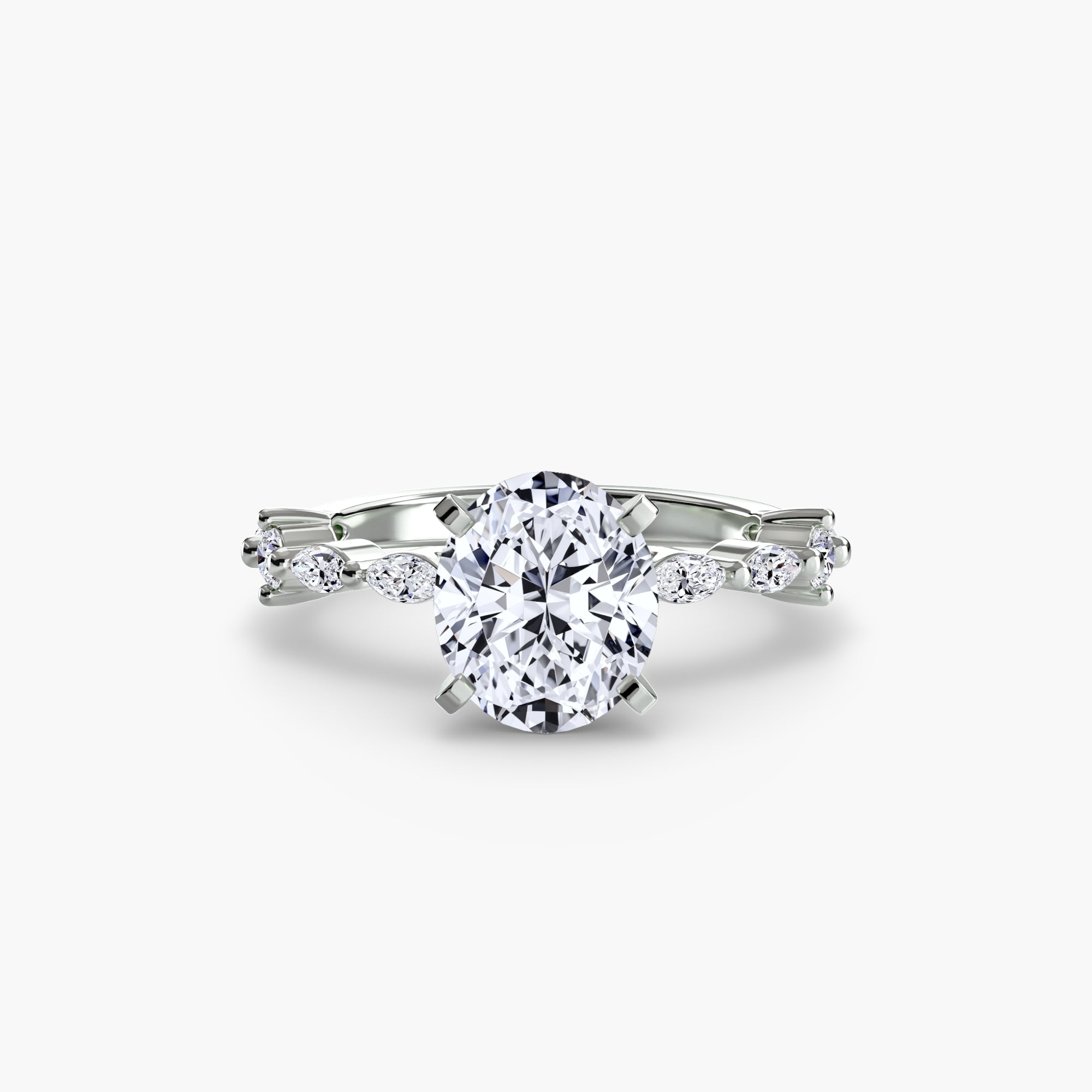 Solitaire with Eternity Pavé - Lanore Fine Jewelry