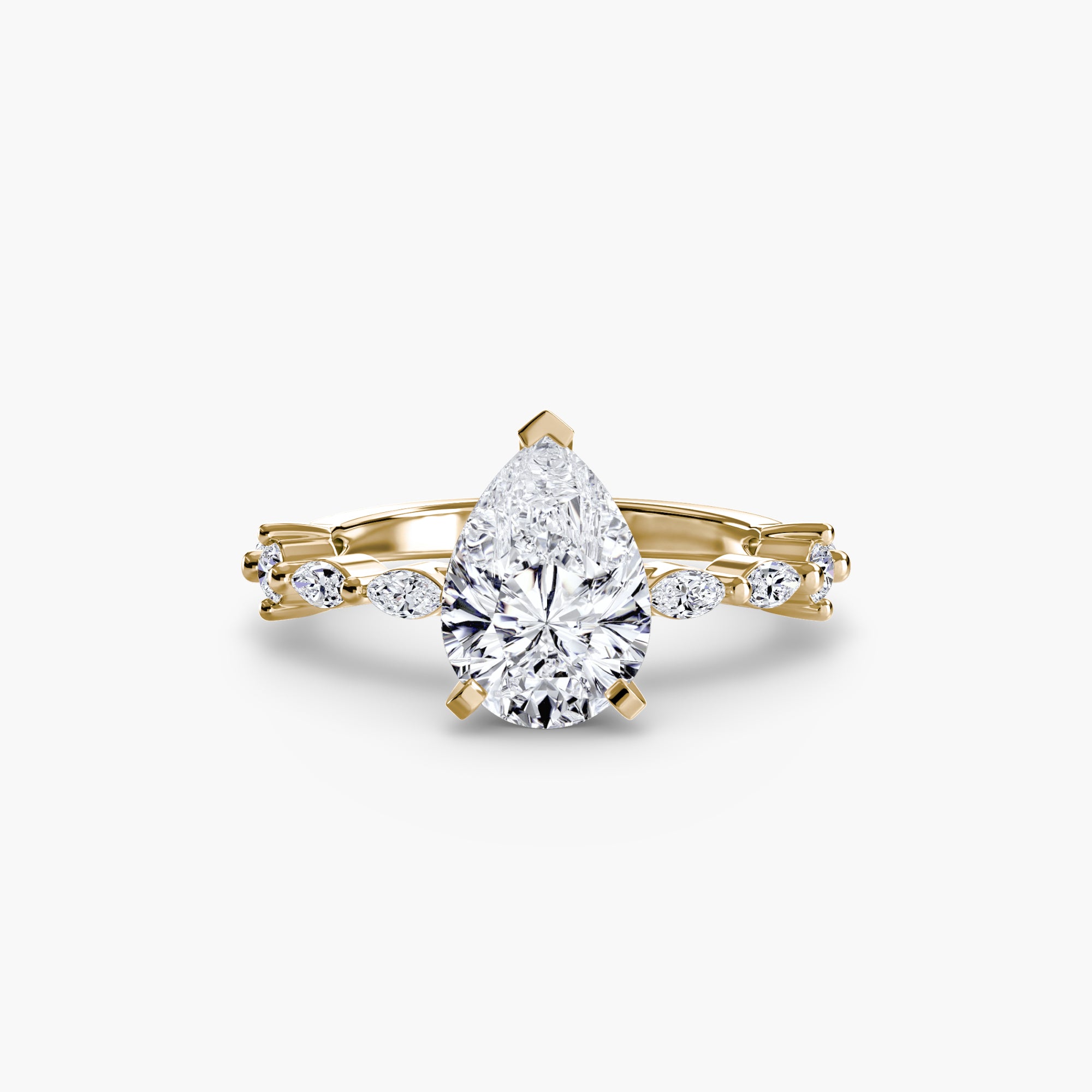 Solitaire with Eternity Pavé - Lanore Fine Jewelry