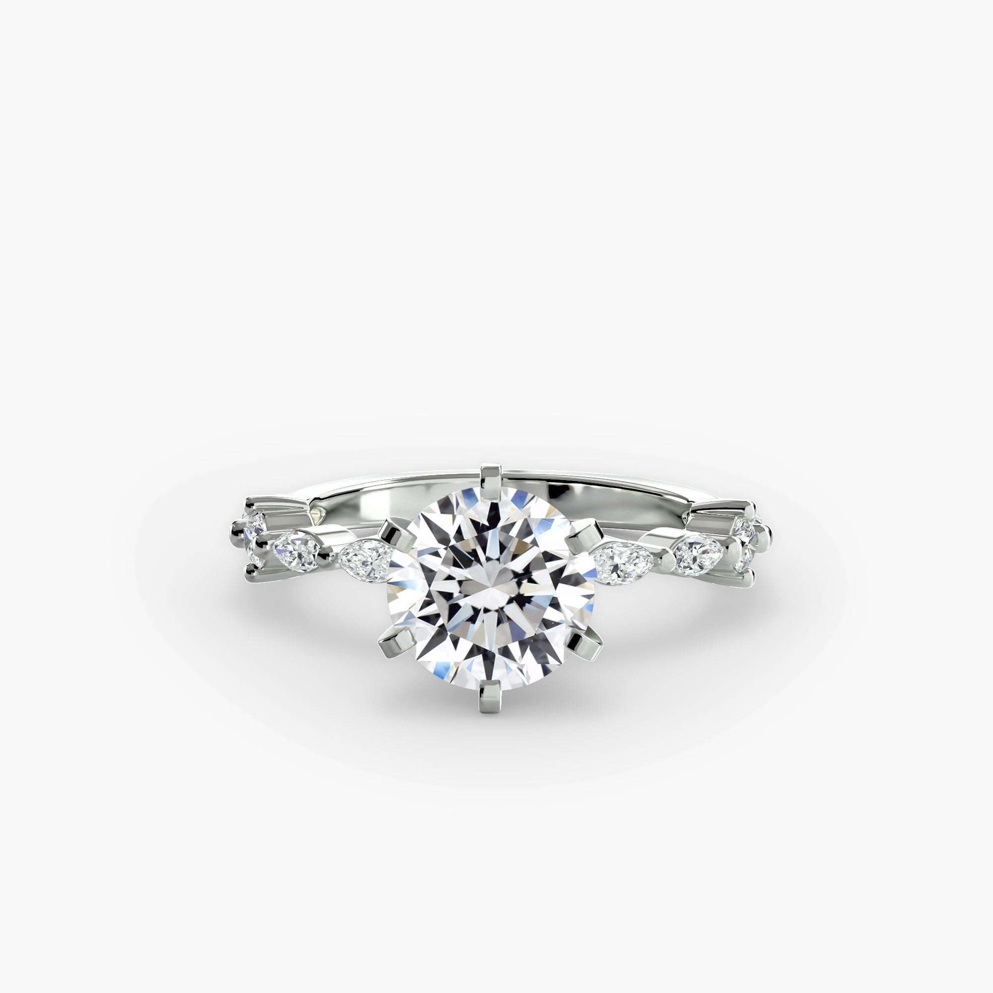 Solitaire with Eternity Pavé - Lanore Fine Jewelry