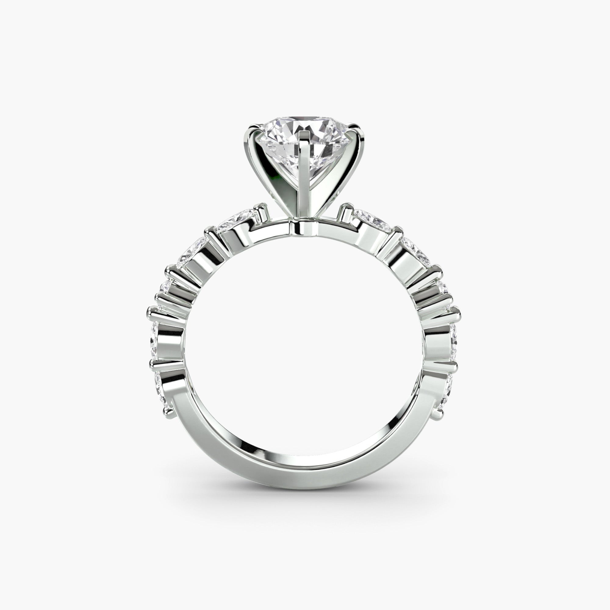 Solitaire with Eternity Pavé - Lanore Fine Jewelry