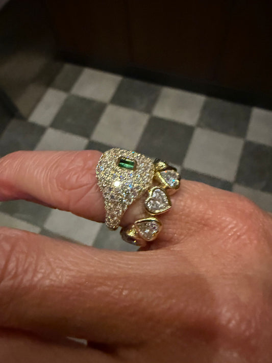 Lab Grown Heart Diamond Bezel Set Band (3cttw)