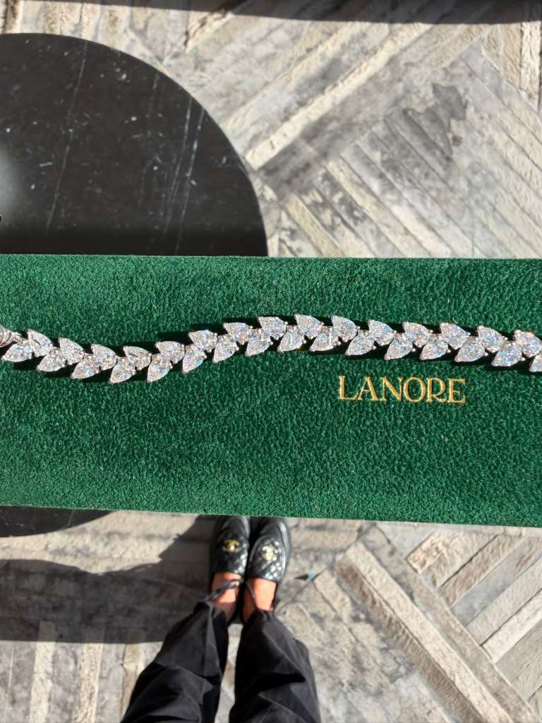 Double Pear Cut LG Diamond Tennis Bracelet (18ctw) - Lanore Fine Jewelry