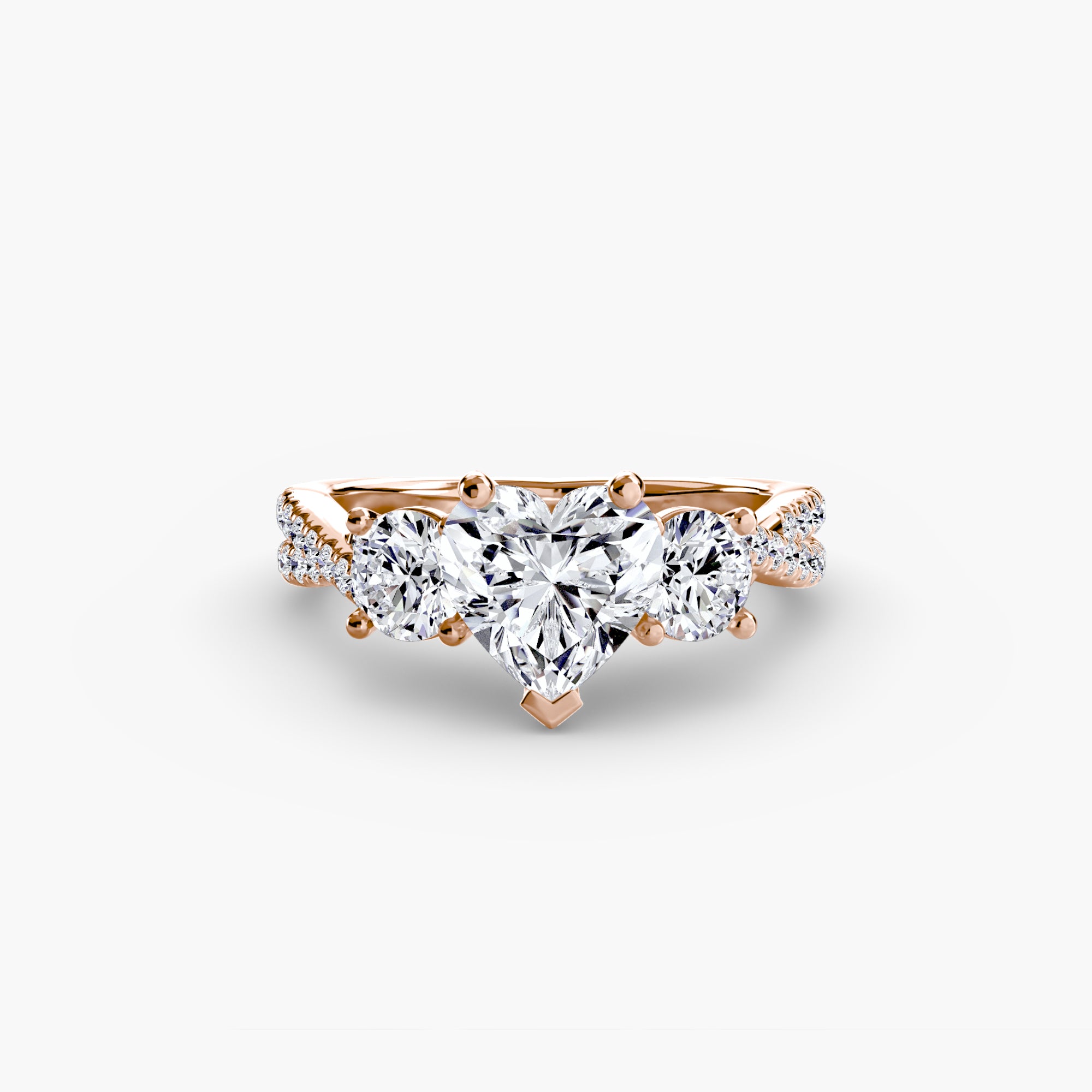 Three - Stone with Pavé Band 2 - Lanore Fine Jewelry