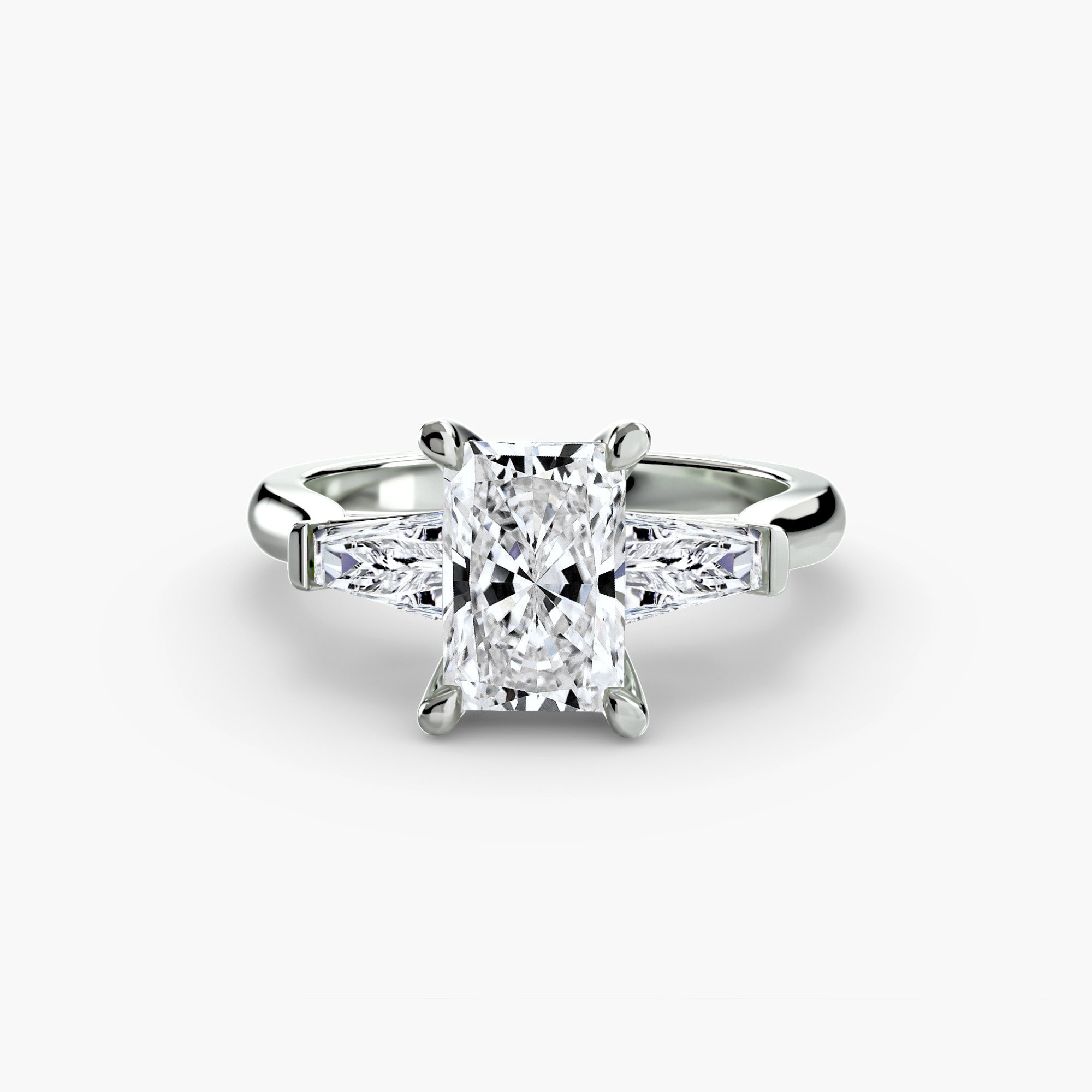 Three - Stone Ring (Baguette Side Stones) 2 - Lanore Fine Jewelry