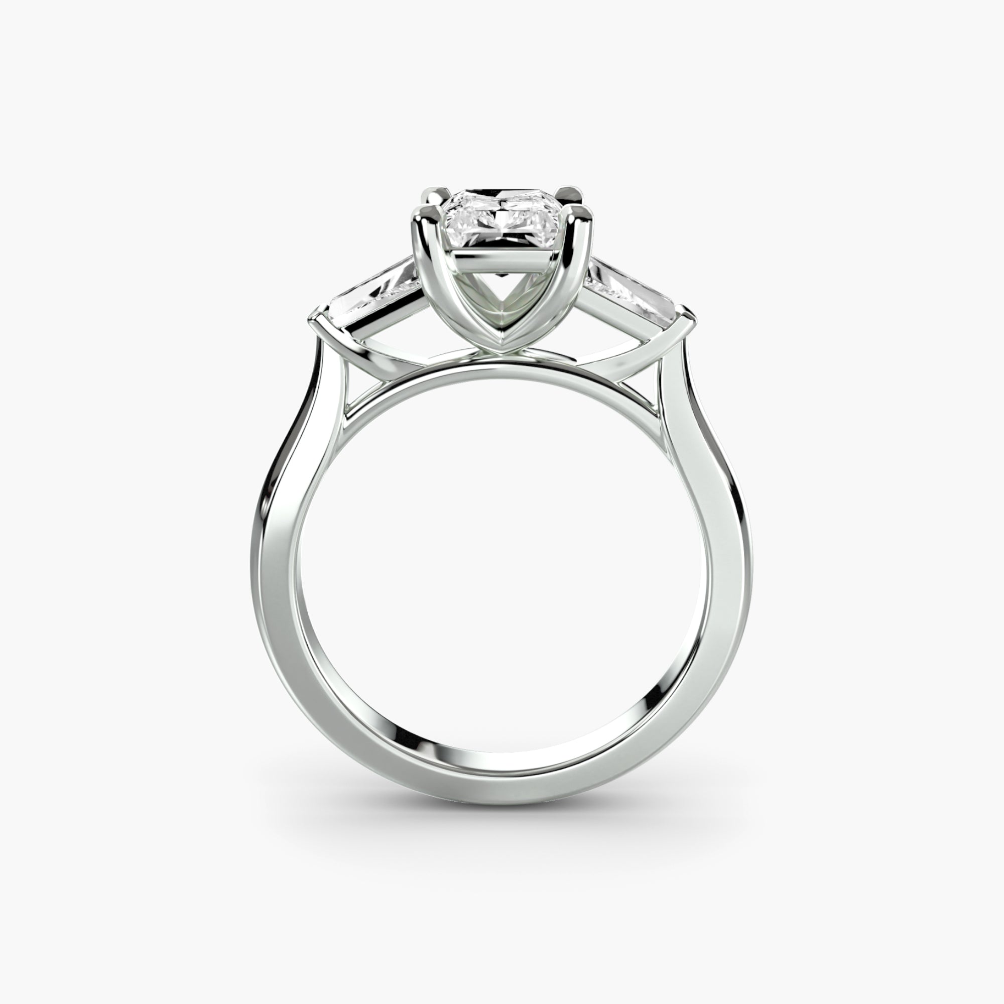 Three - Stone Ring (Baguette Side Stones) 2 - Lanore Fine Jewelry
