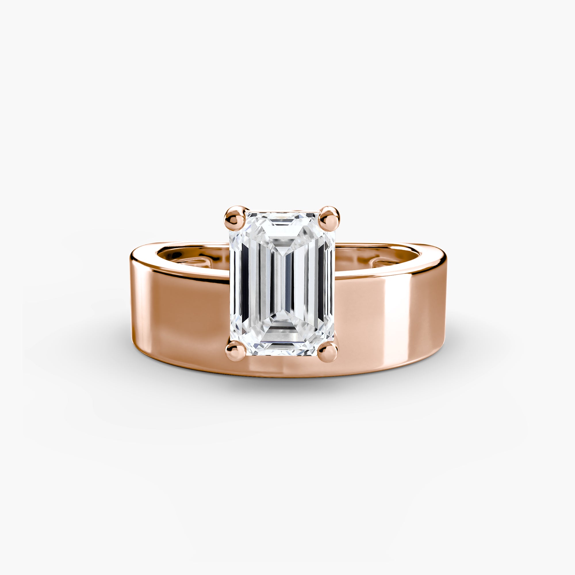 Wide Band Solitaire 2 - Lanore Fine Jewelry
