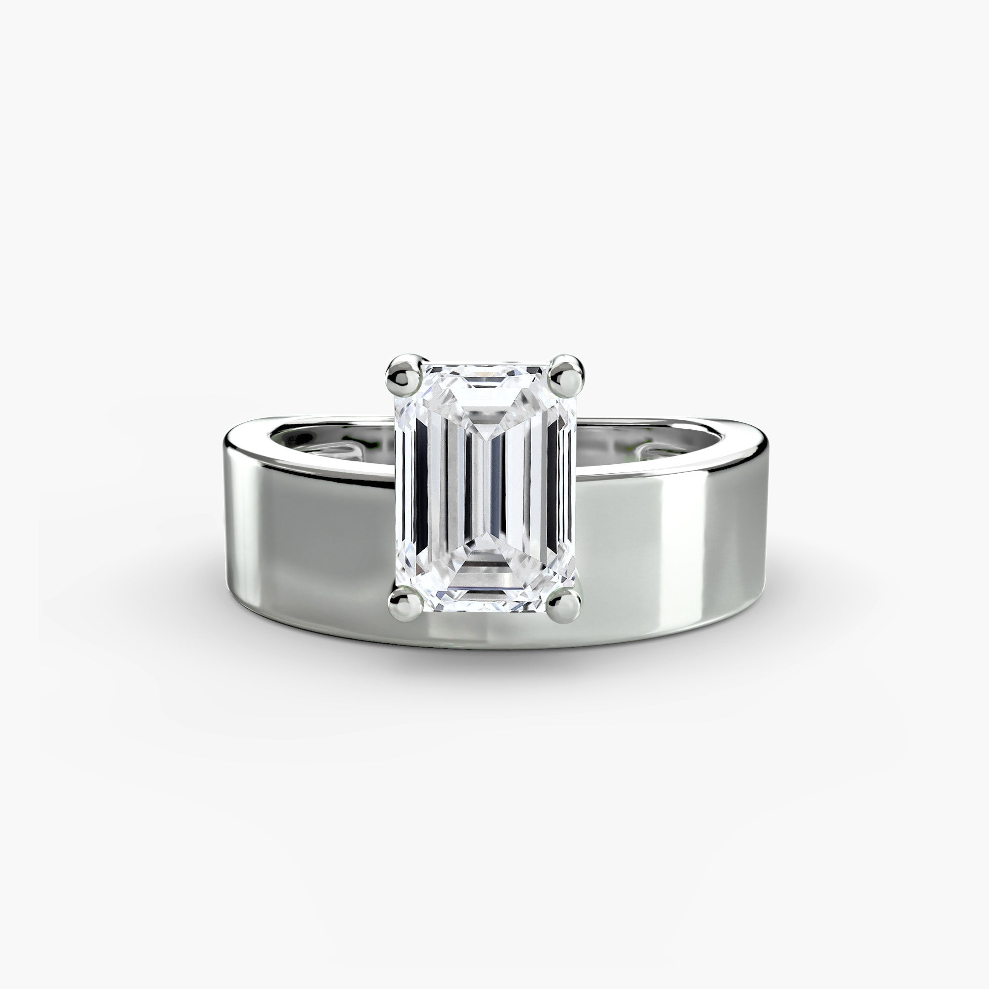 Wide Band Solitaire 2 - Lanore Fine Jewelry