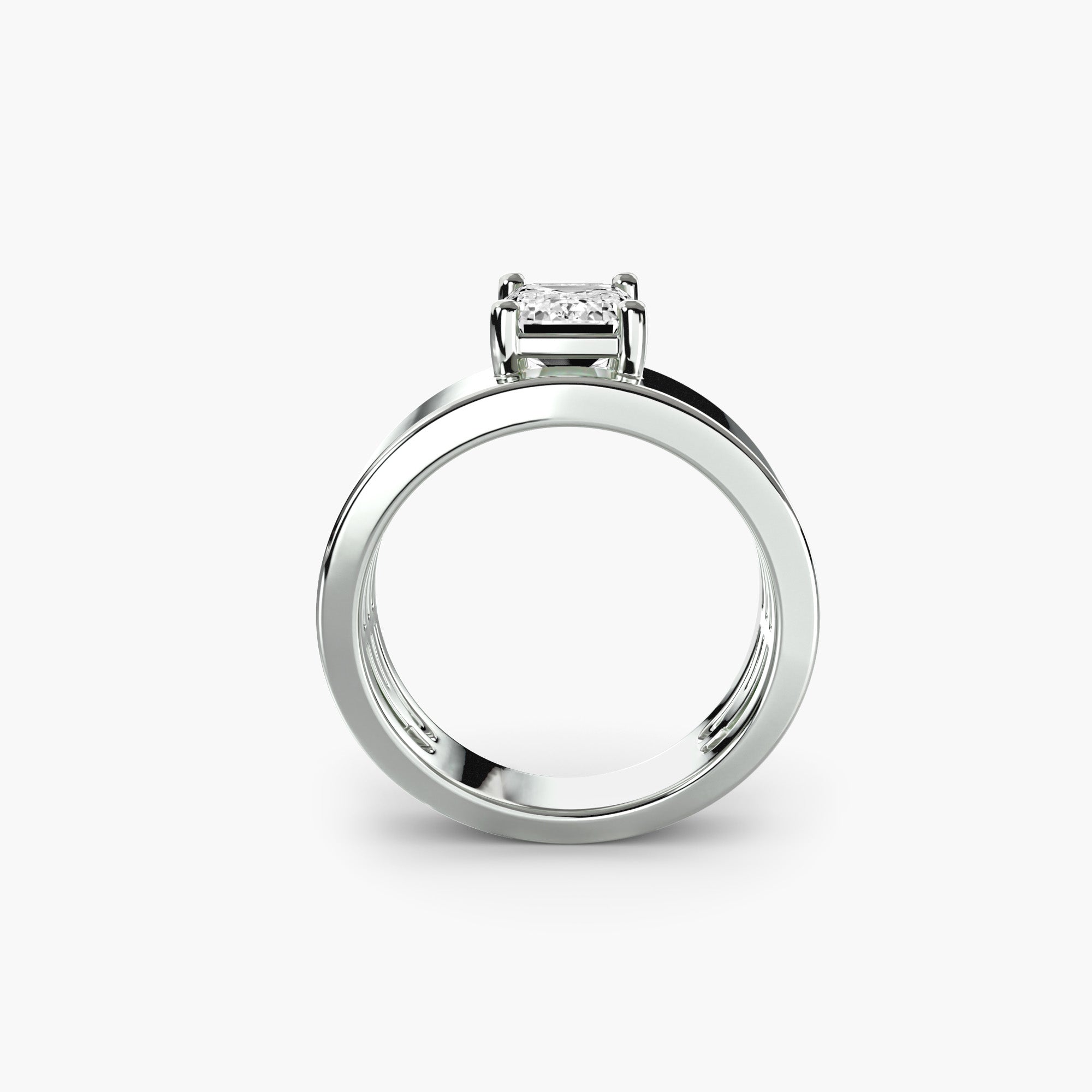 Wide Band Solitaire 2 - Lanore Fine Jewelry