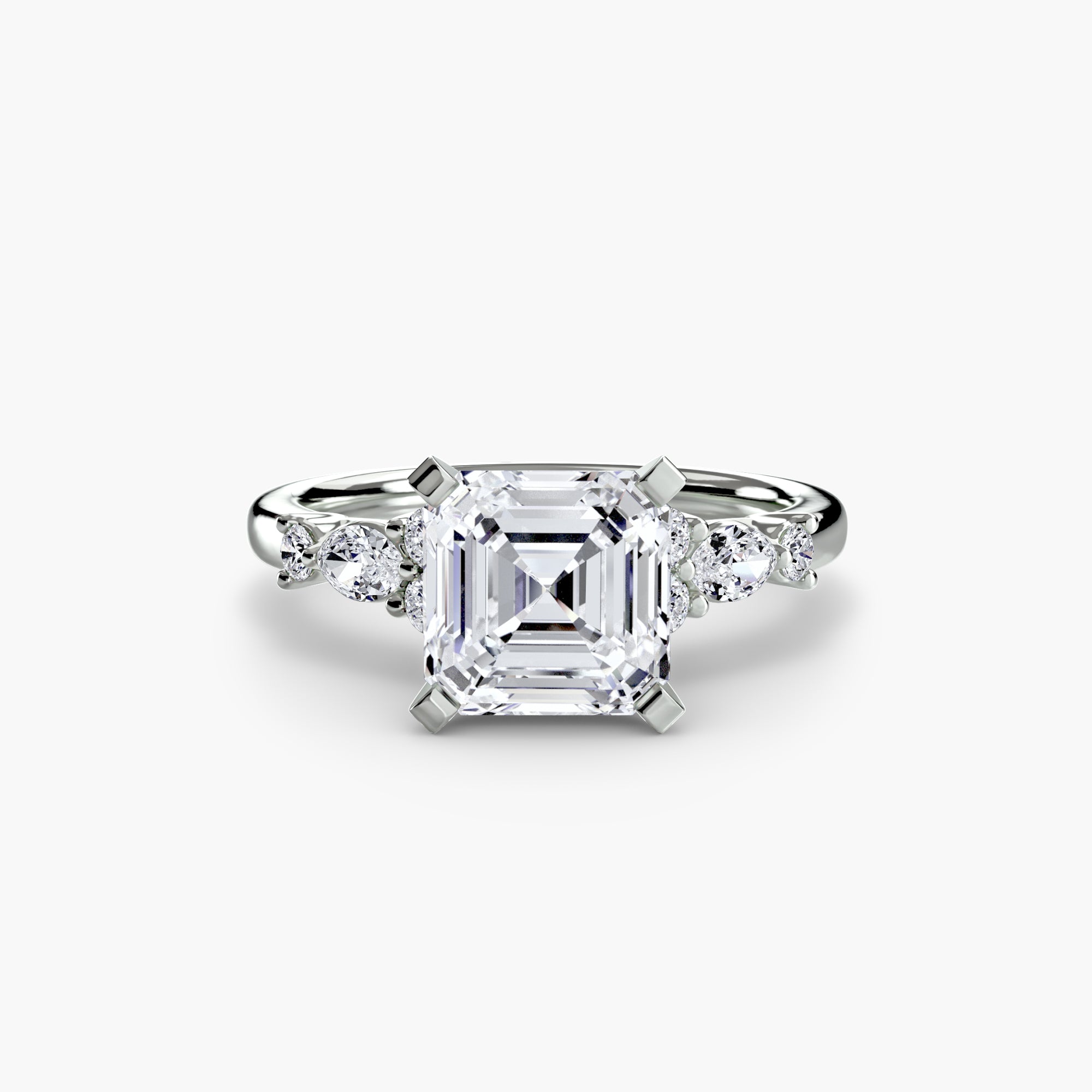 The Floral Accent Solitaire - Lanore Fine Jewelry