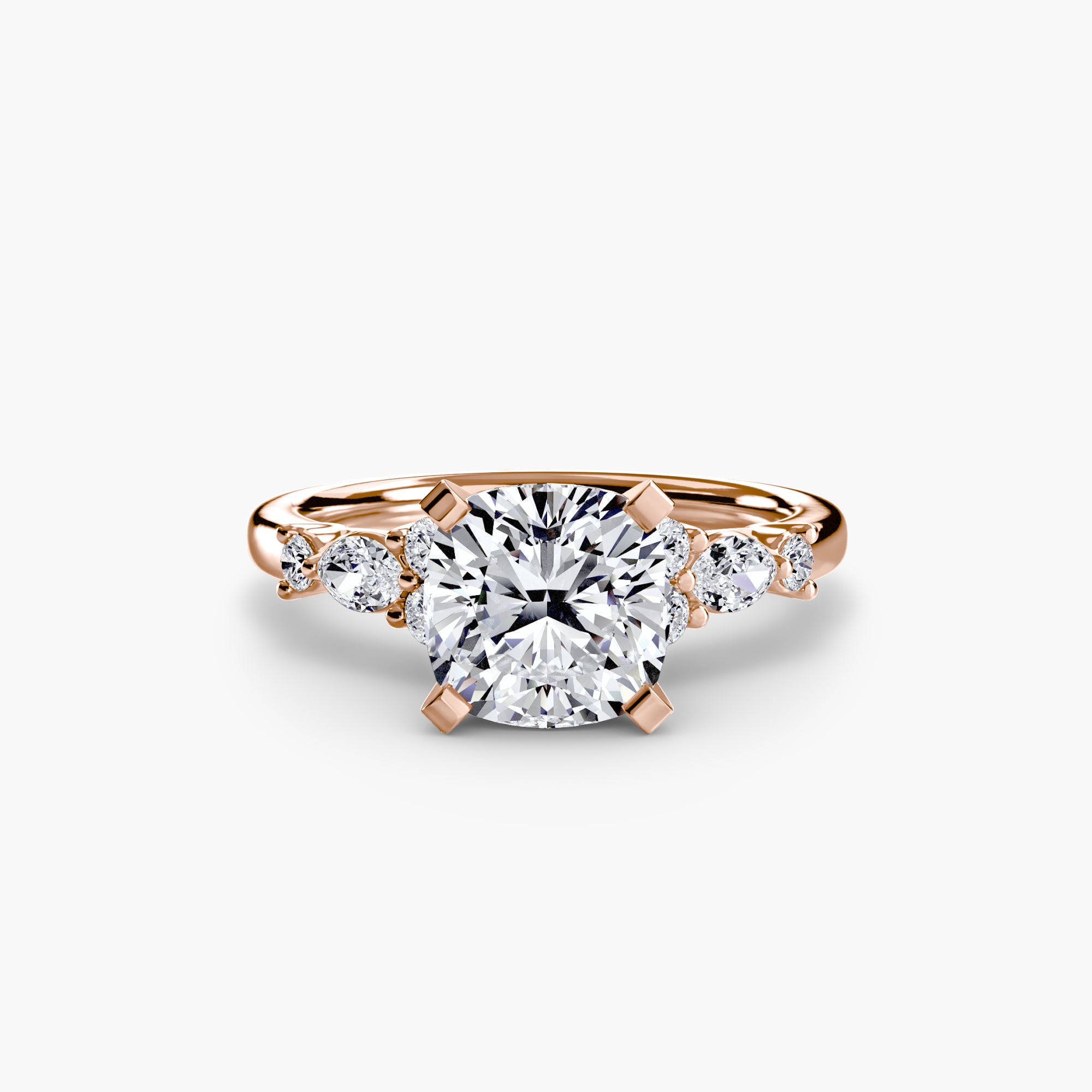 The Floral Accent Solitaire - Lanore Fine Jewelry
