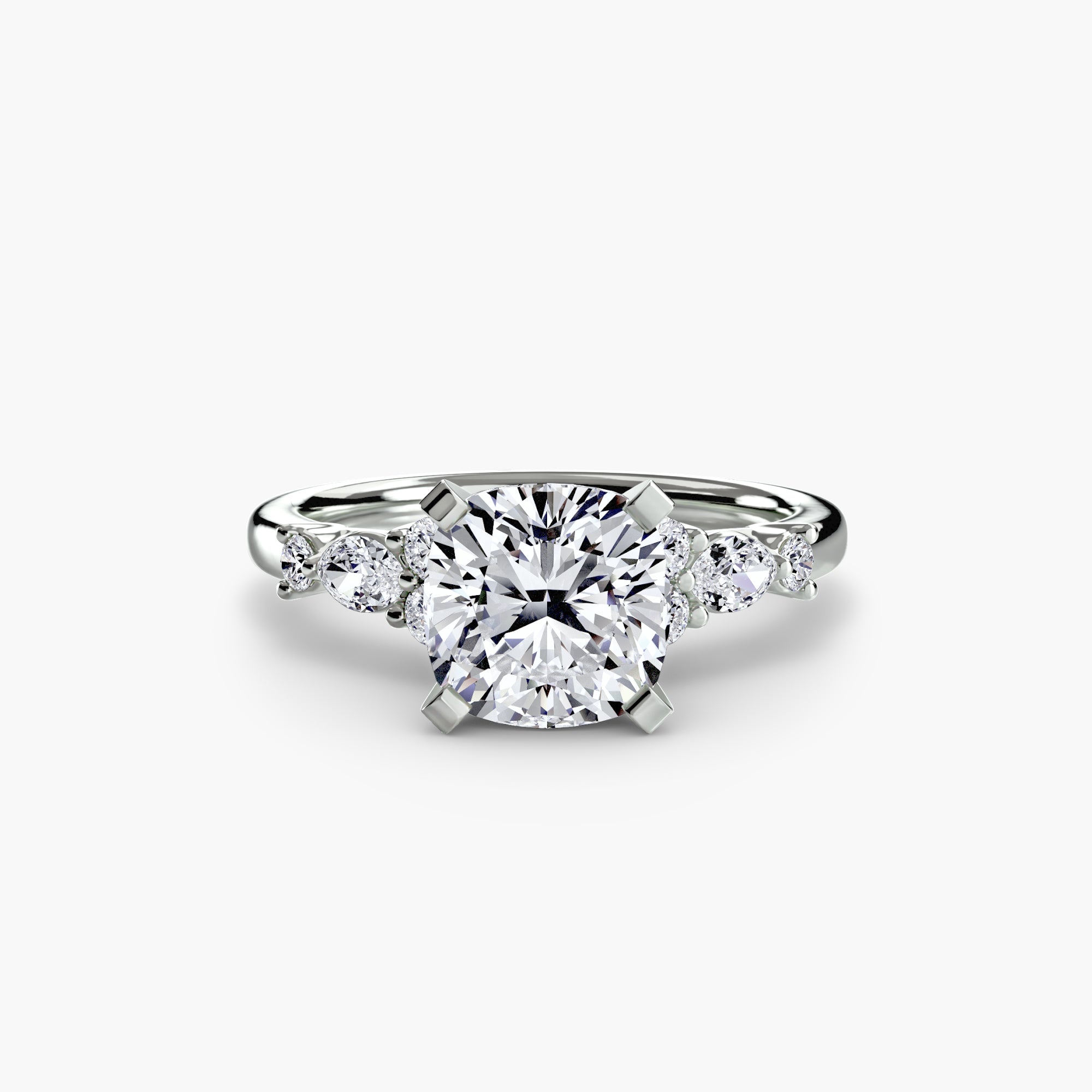 The Floral Accent Solitaire - Lanore Fine Jewelry