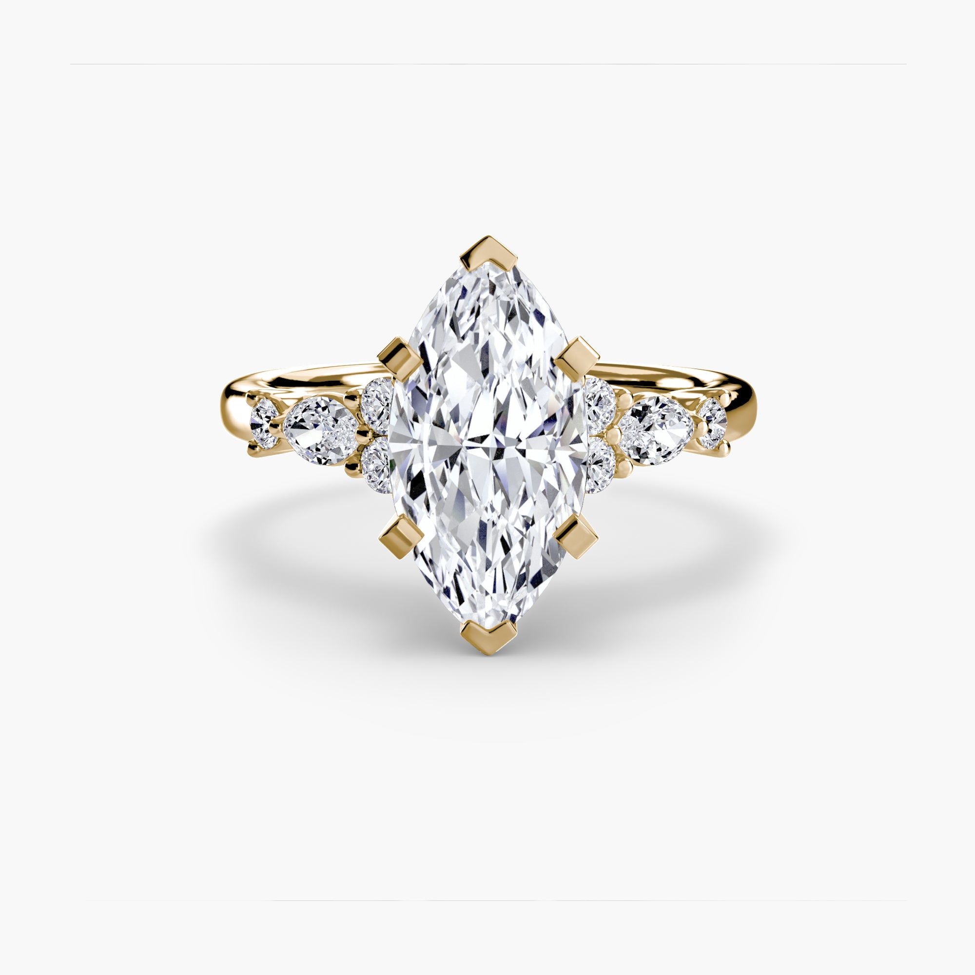 The Floral Accent Solitaire - Lanore Fine Jewelry