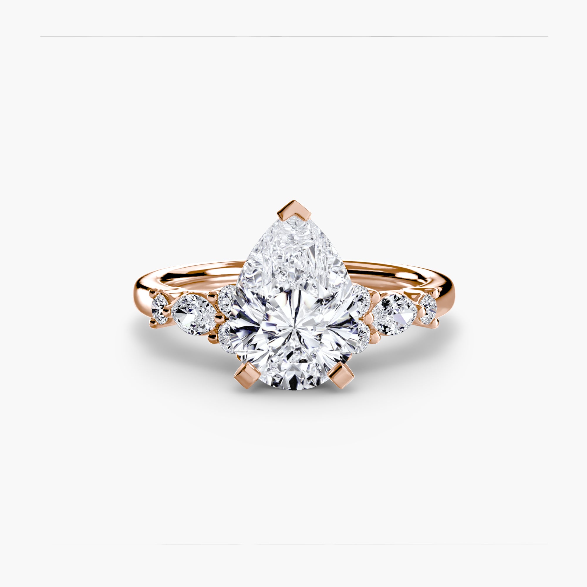 The Floral Accent Solitaire - Lanore Fine Jewelry