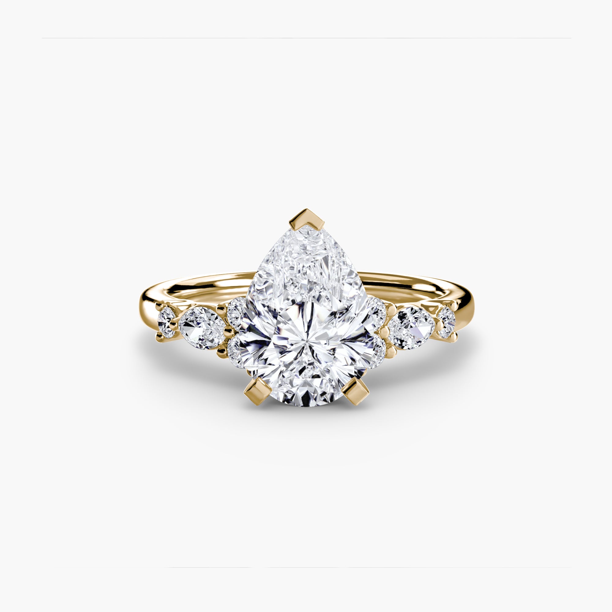 The Floral Accent Solitaire - Lanore Fine Jewelry