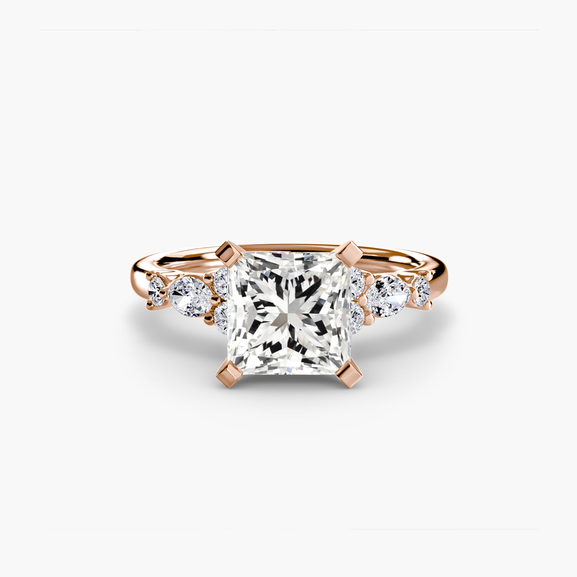 The Floral Accent Solitaire - Lanore Fine Jewelry