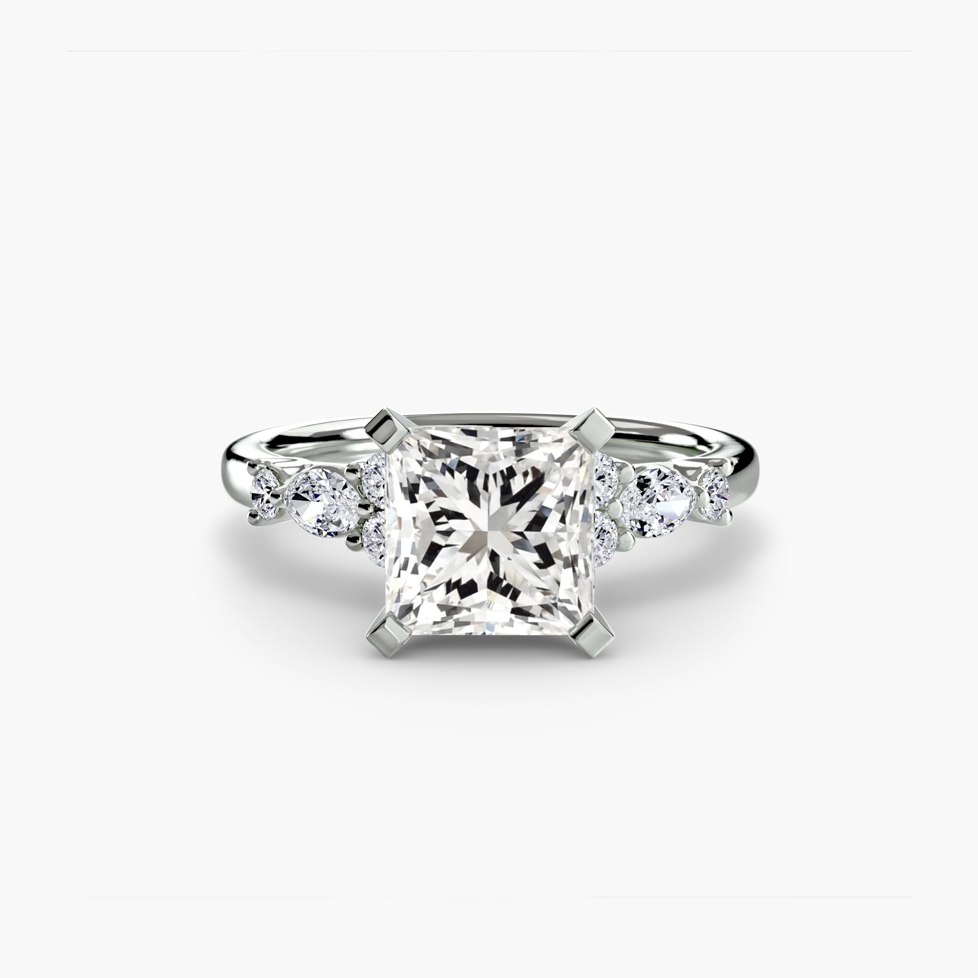 The Floral Accent Solitaire - Lanore Fine Jewelry