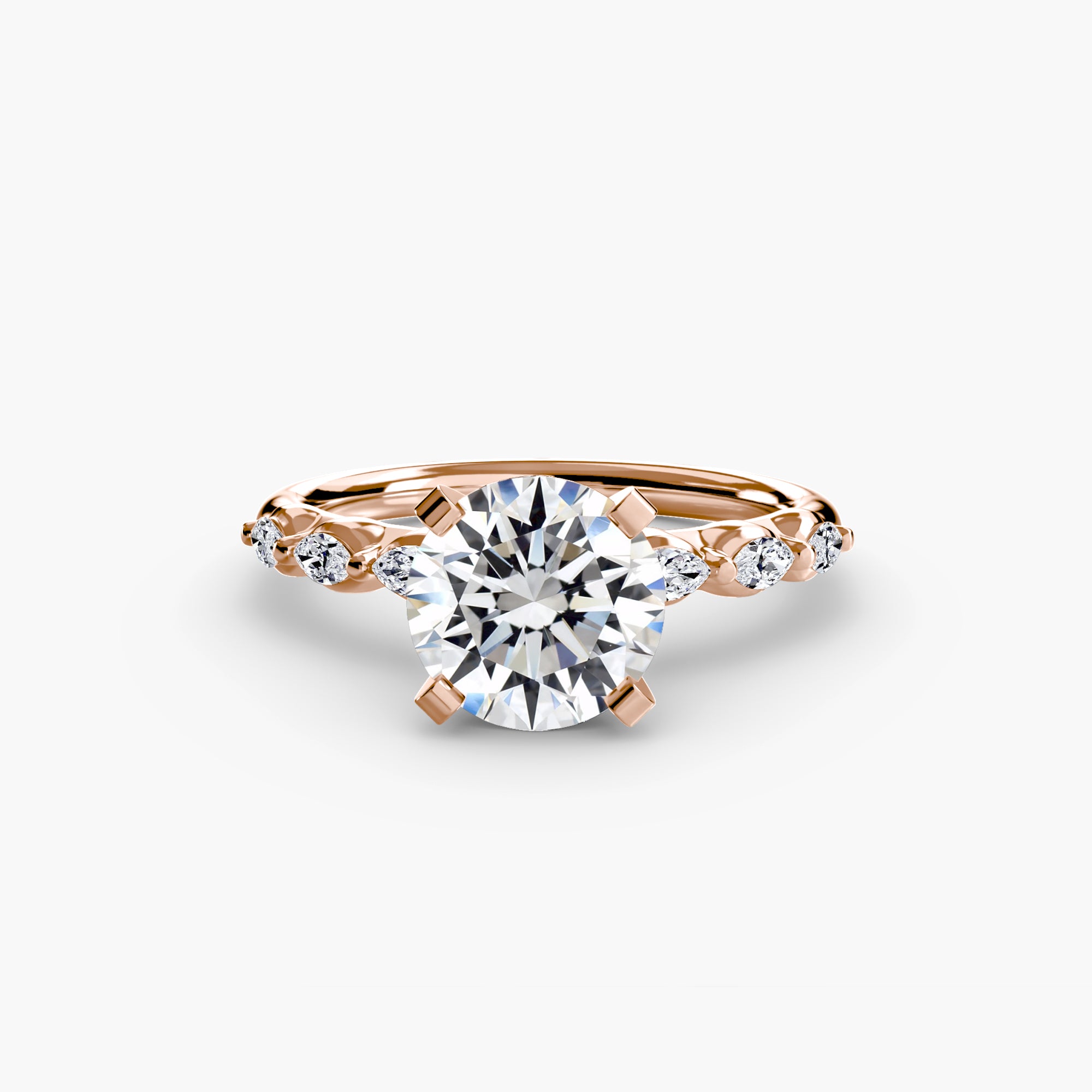The Floral Accent Solitaire - Lanore Fine Jewelry