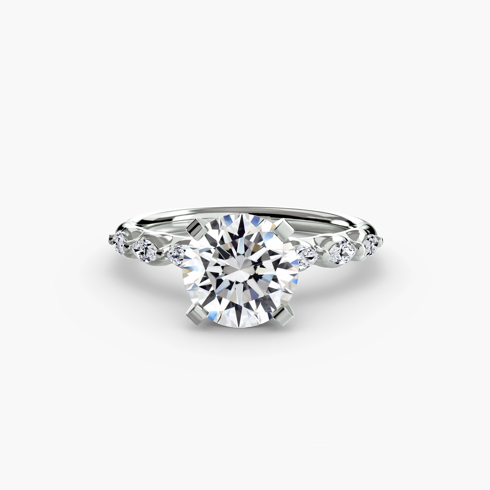 The Floral Accent Solitaire - Lanore Fine Jewelry