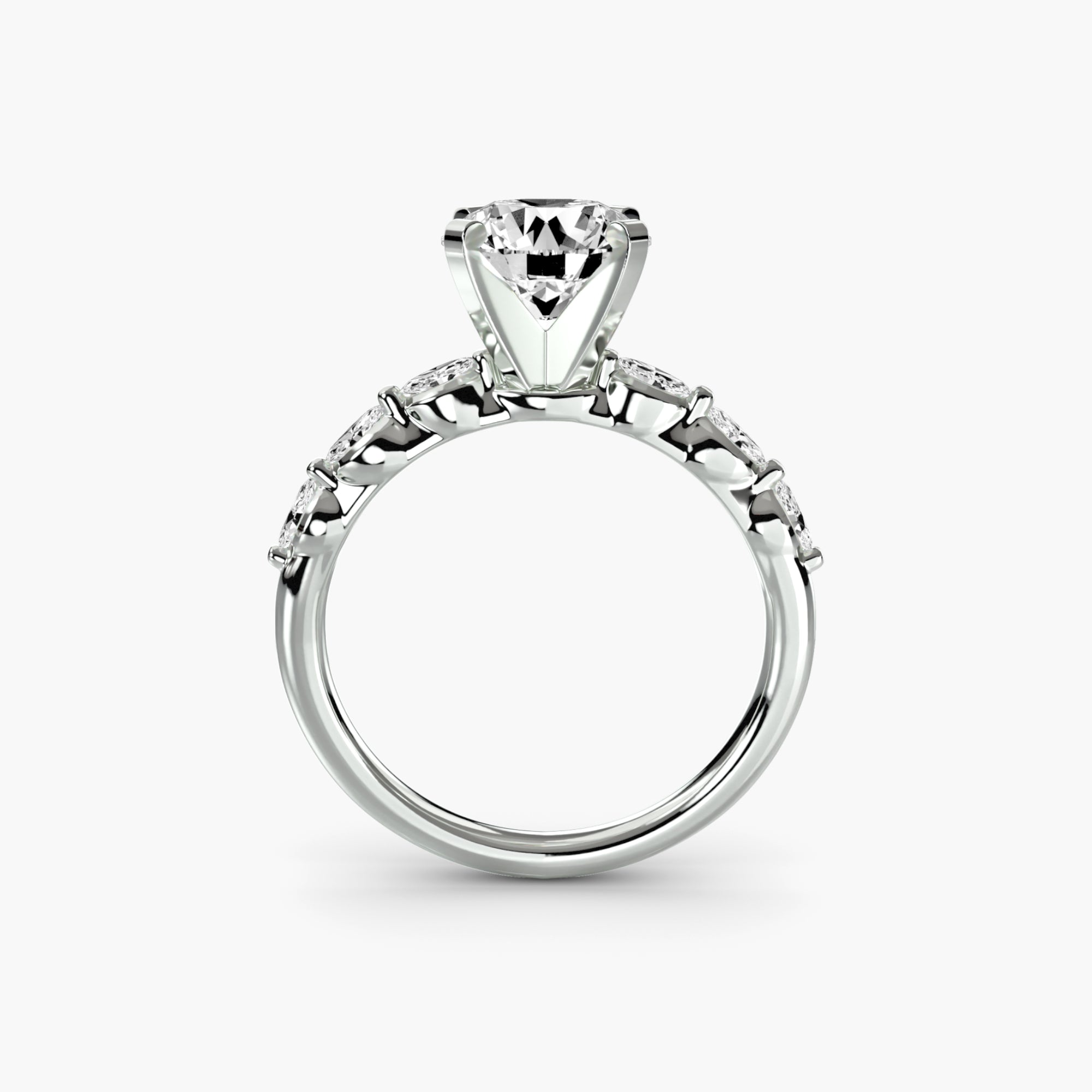 The Floral Accent Solitaire - Lanore Fine Jewelry