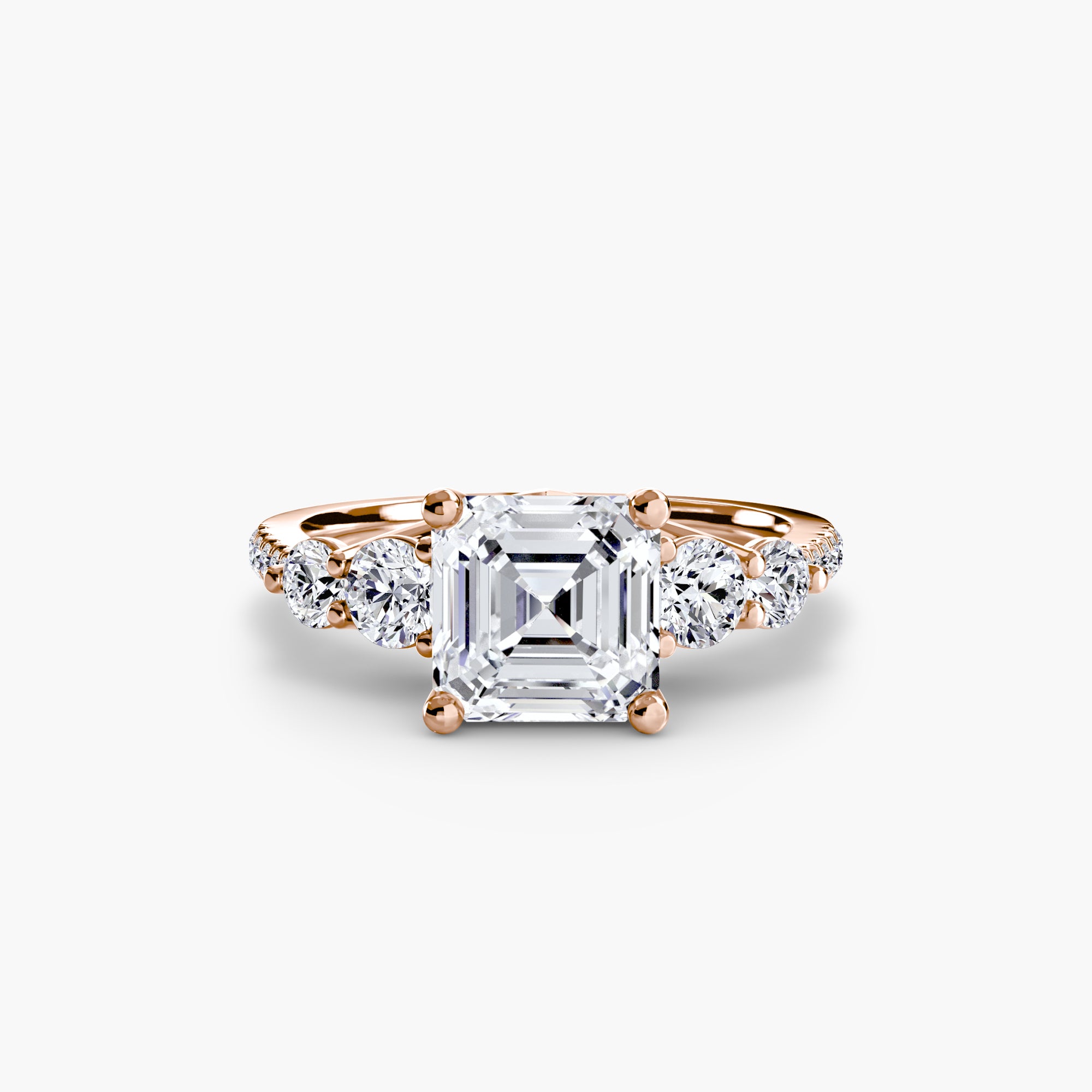 Five Stone Ring with Pavé Band - Lanore Fine Jewelry