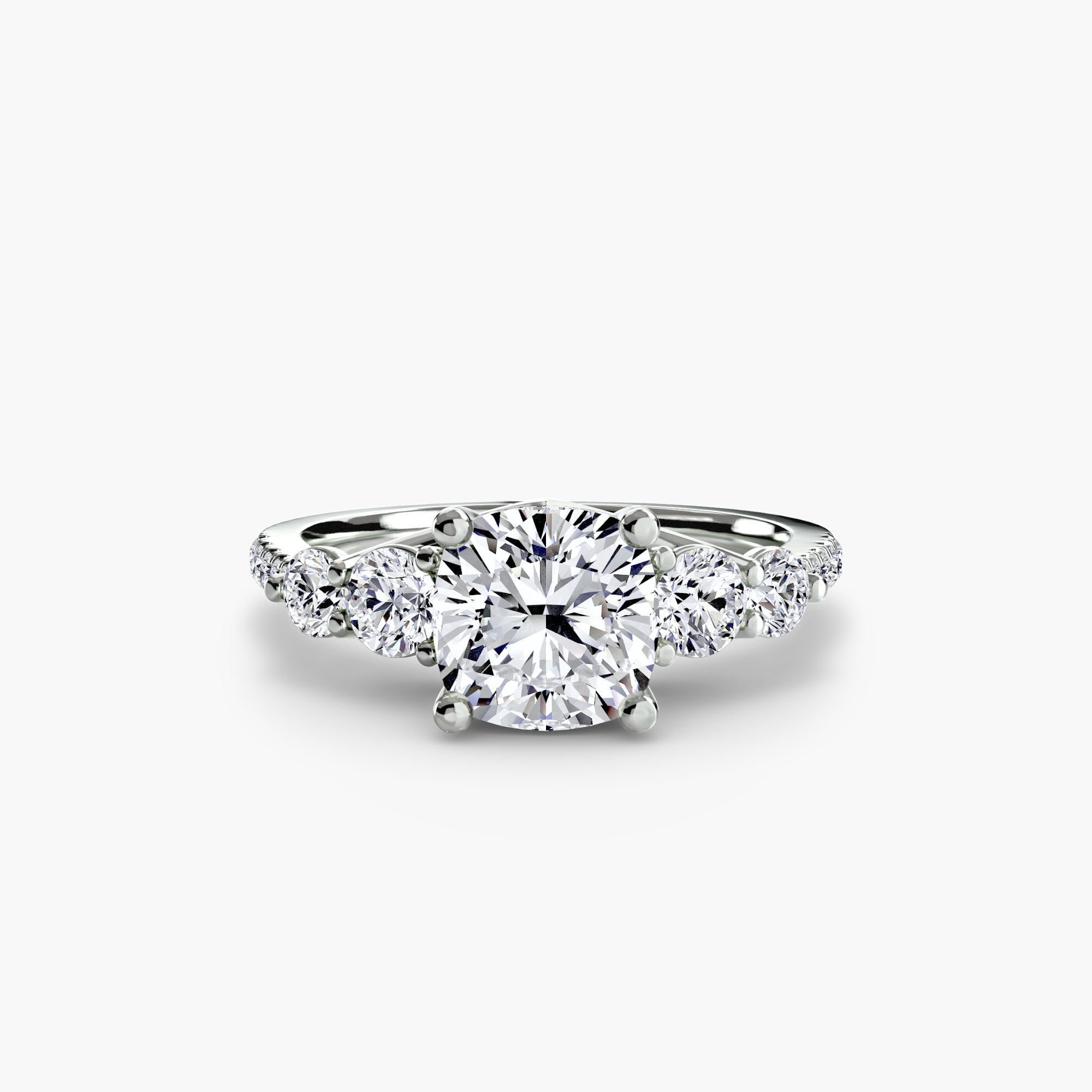 Five Stone Ring with Pavé Band - Lanore Fine Jewelry