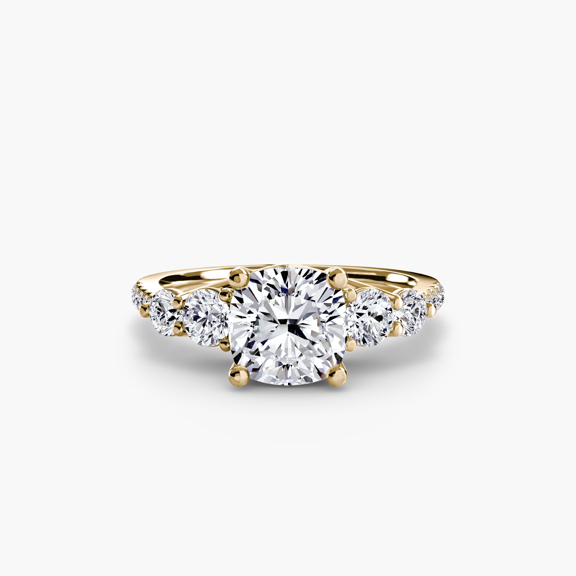 Five Stone Ring with Pavé Band - Lanore Fine Jewelry